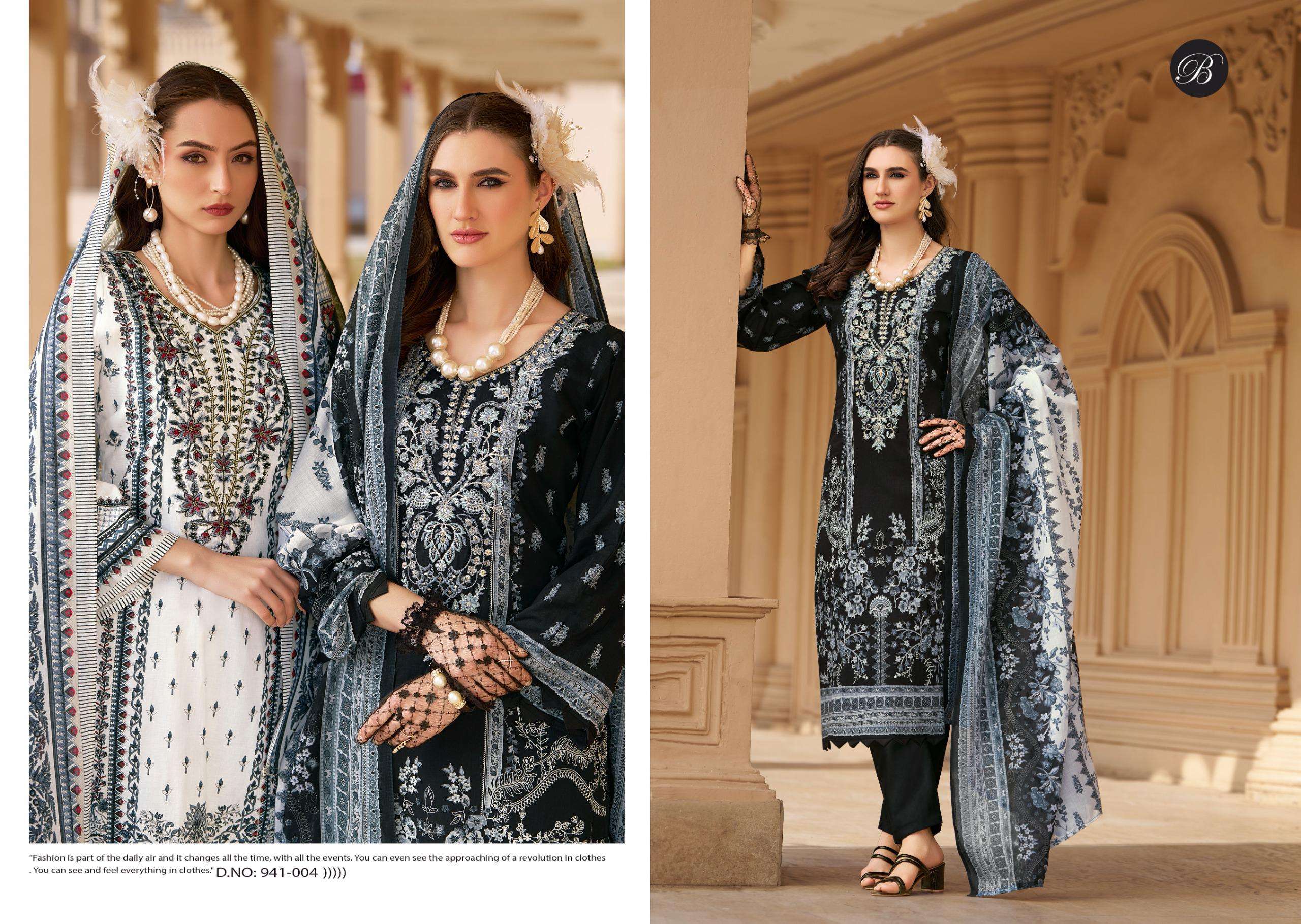 BELLIZA DESIGNER STUDIO NAIRA VOL 129 COTTON DIGITAL PRINT WITH FANCY WORK SUIT