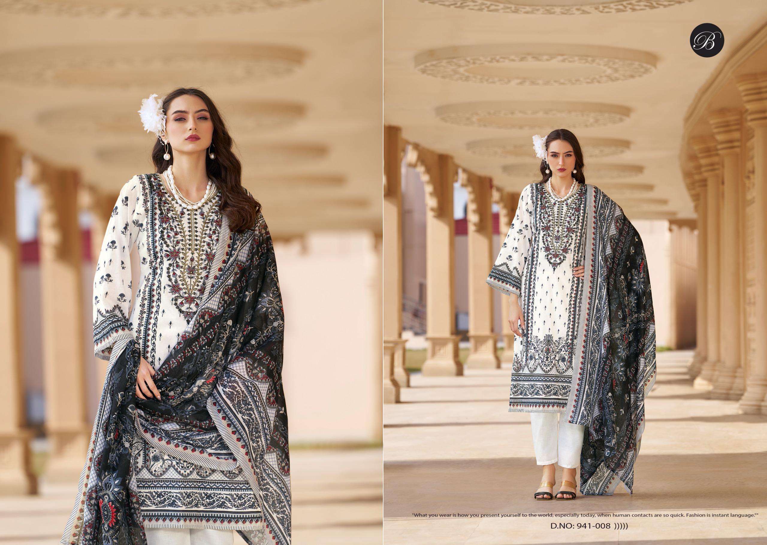 BELLIZA DESIGNER STUDIO NAIRA VOL 129 COTTON DIGITAL PRINT WITH FANCY WORK SUIT