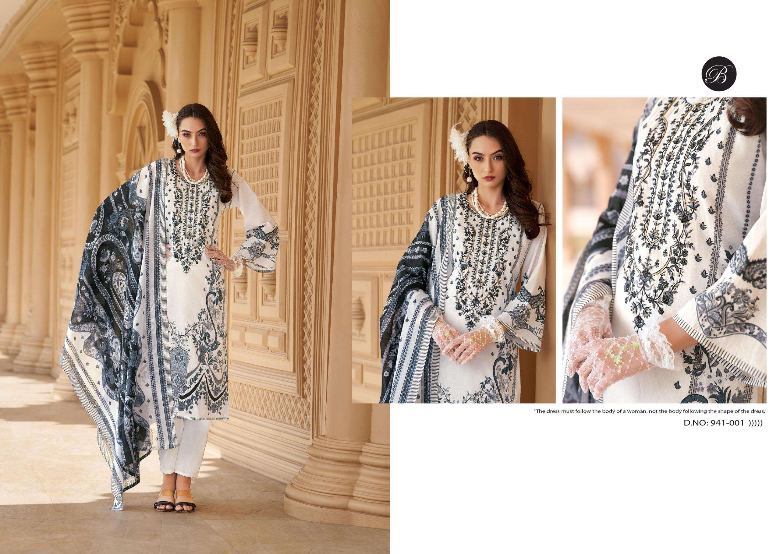 BELLIZA DESIGNER STUDIO NAIRA VOL 129 COTTON DIGITAL PRINT WITH FANCY WORK SUIT