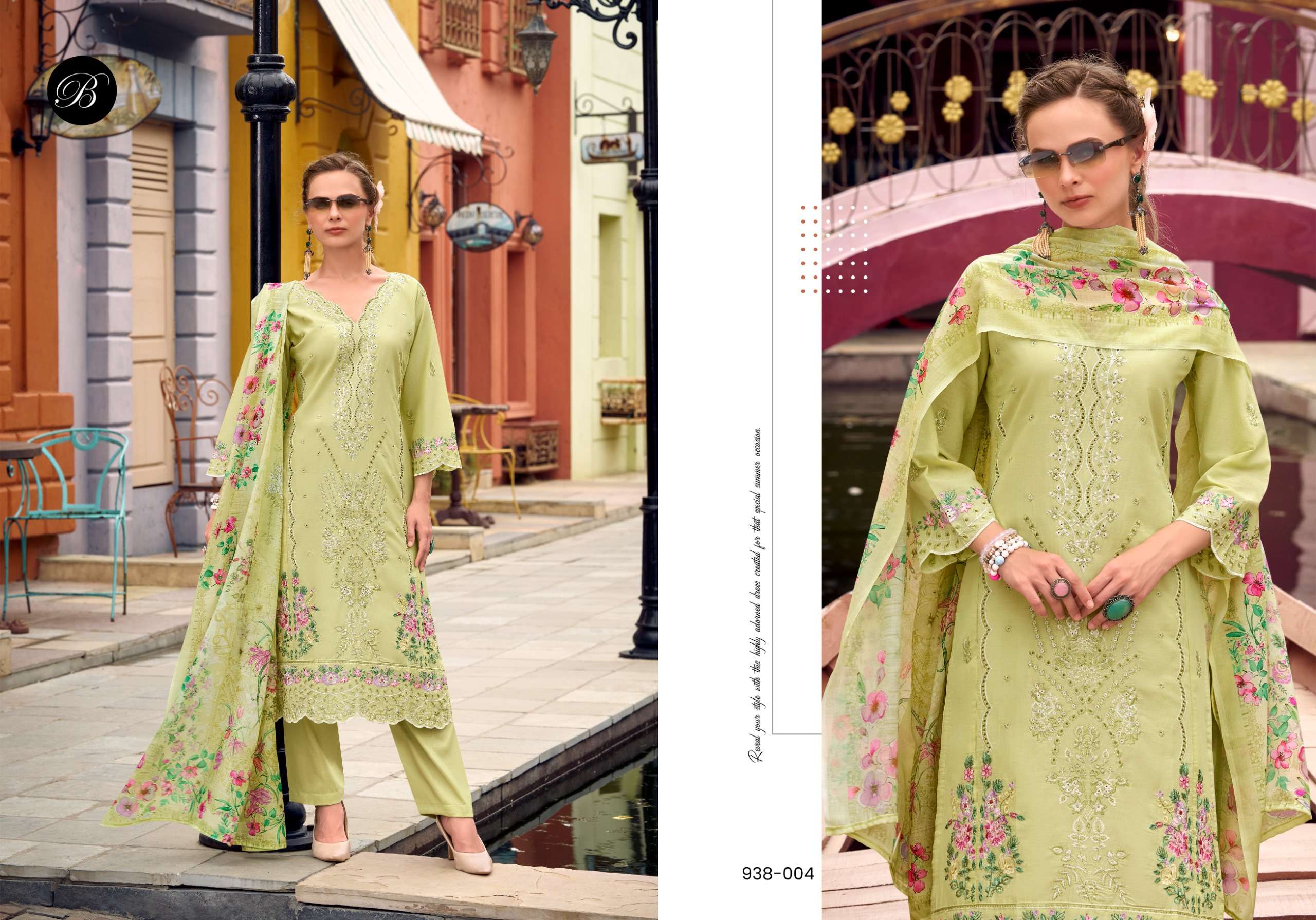 BELLIZA DESIGNER STUDIO OMBRE LAWN COTTON FANCY EMBROIDERY WORK SUIT