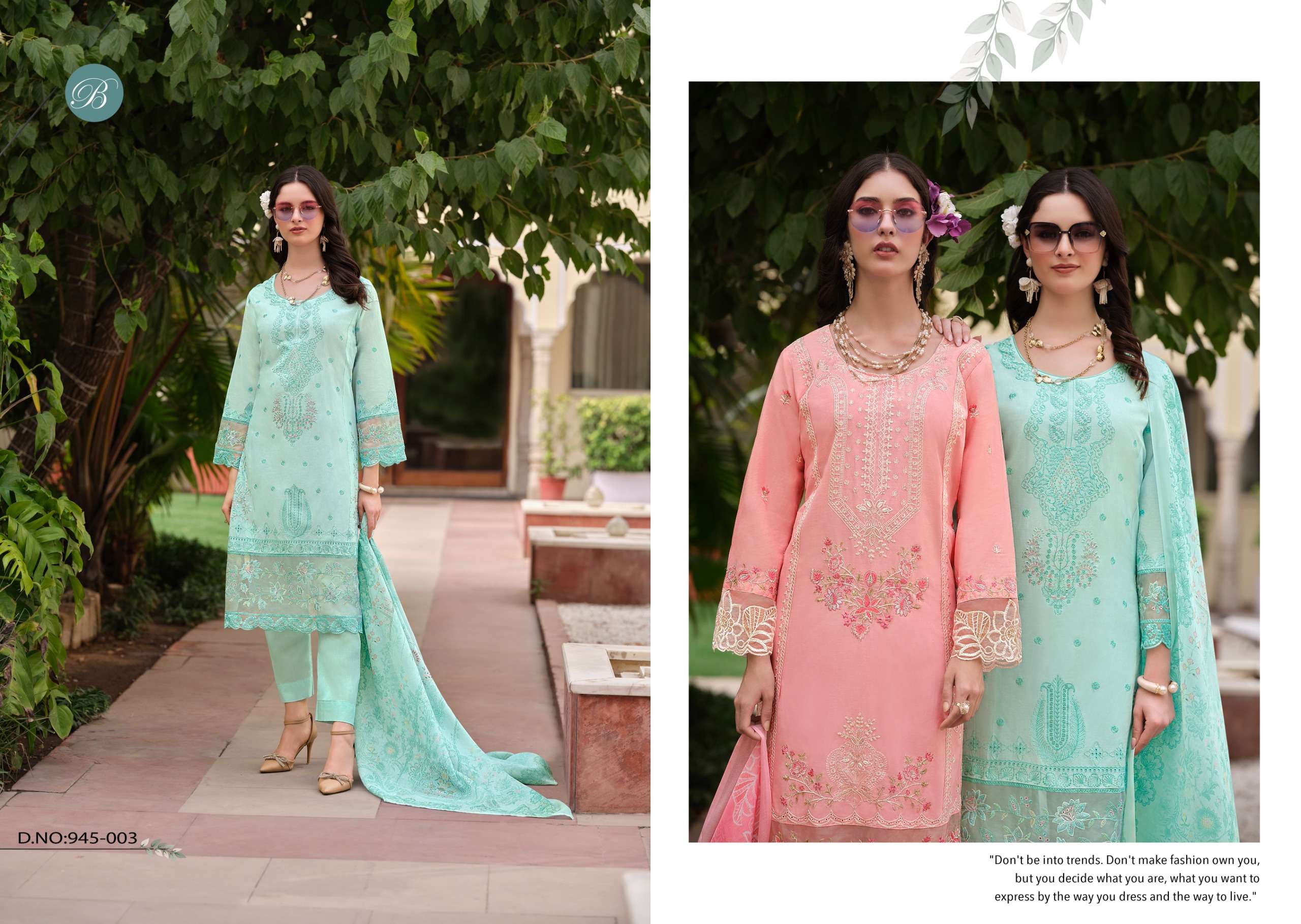 BELLIZA DESIGNER STUDIO OMBRE VOL 2 LAWN COTTON FANCY EMBROIDERY WORK SUIT