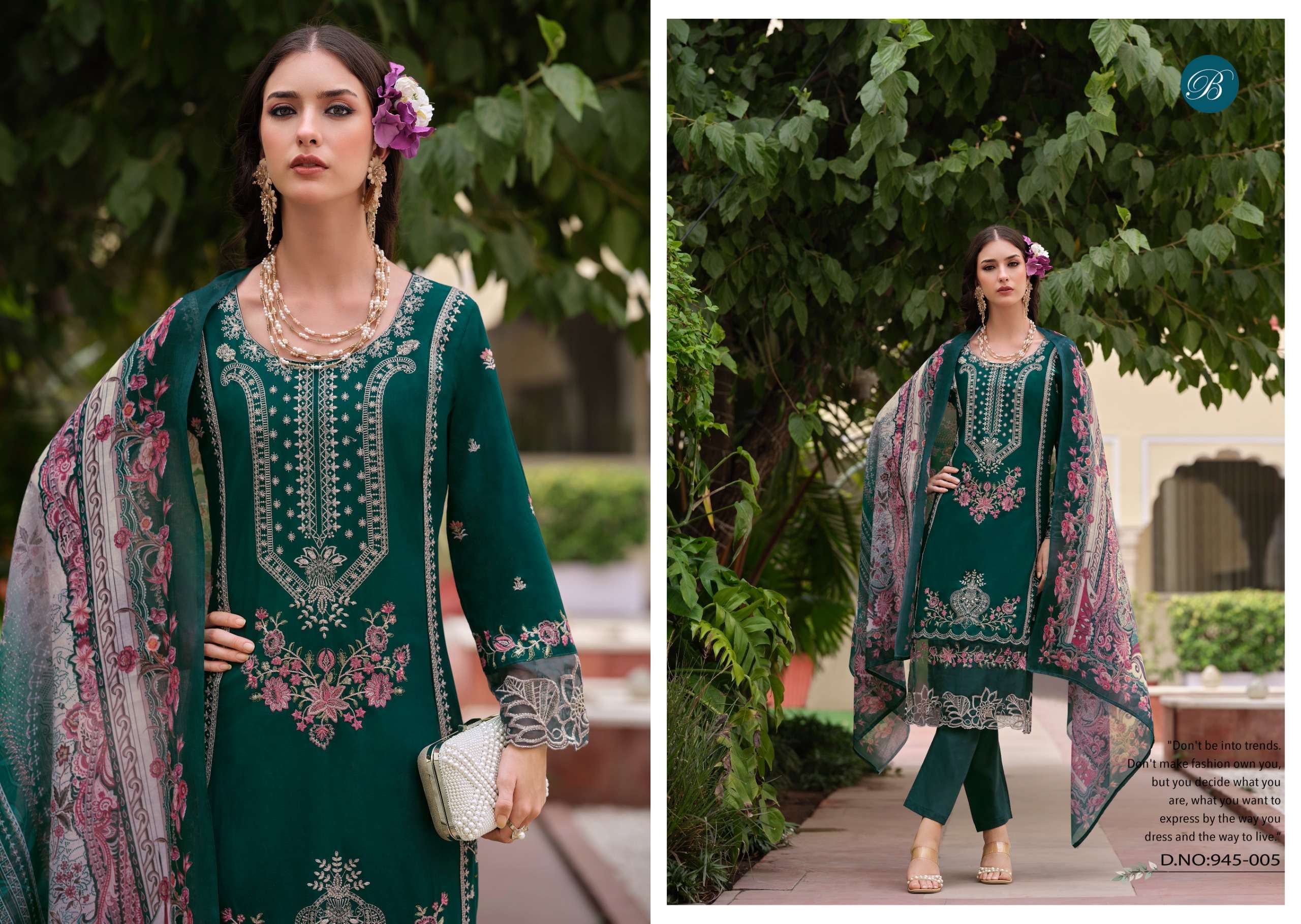 BELLIZA DESIGNER STUDIO OMBRE VOL 2 LAWN COTTON FANCY EMBROIDERY WORK SUIT