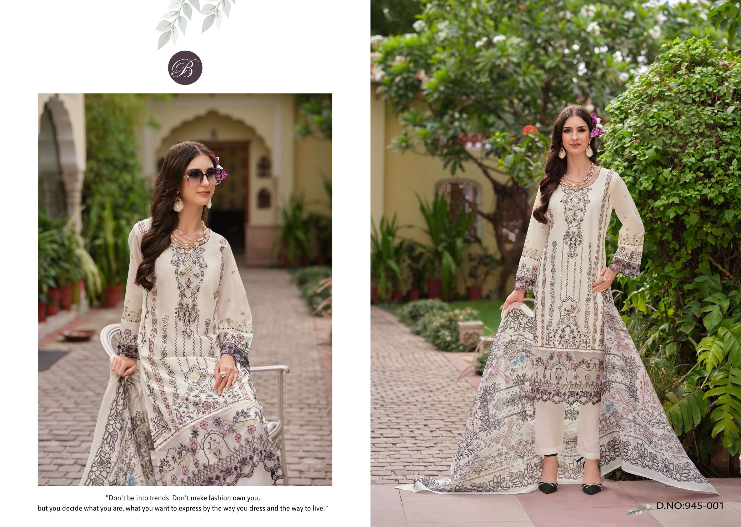BELLIZA DESIGNER STUDIO OMBRE VOL 2 LAWN COTTON FANCY EMBROIDERY WORK SUIT