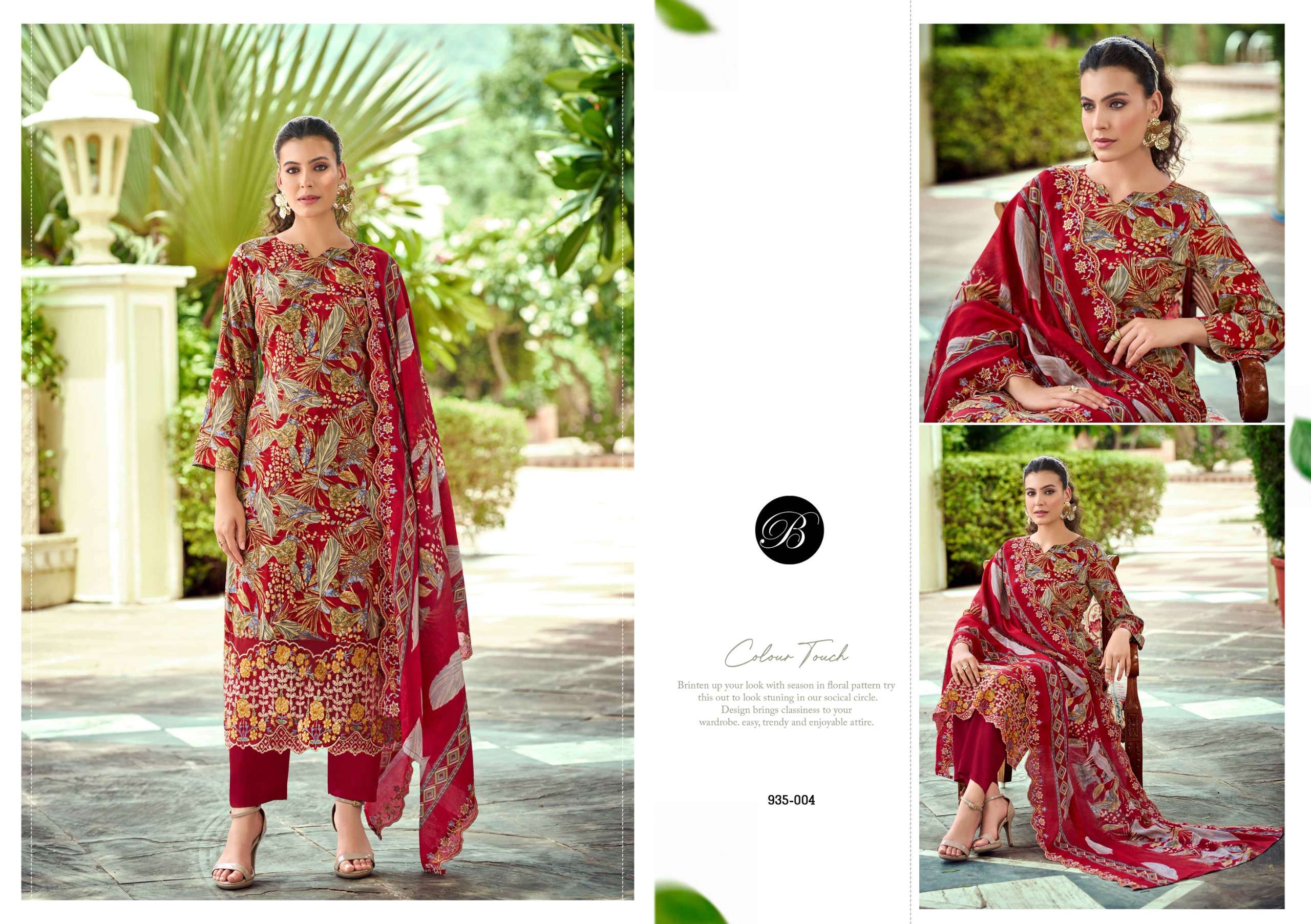 BELLIZA DESIGNER STUDIO SANJEEDA VISCOSE DIGITAL PRINT WITH EMBROIDERY WORK SUIT