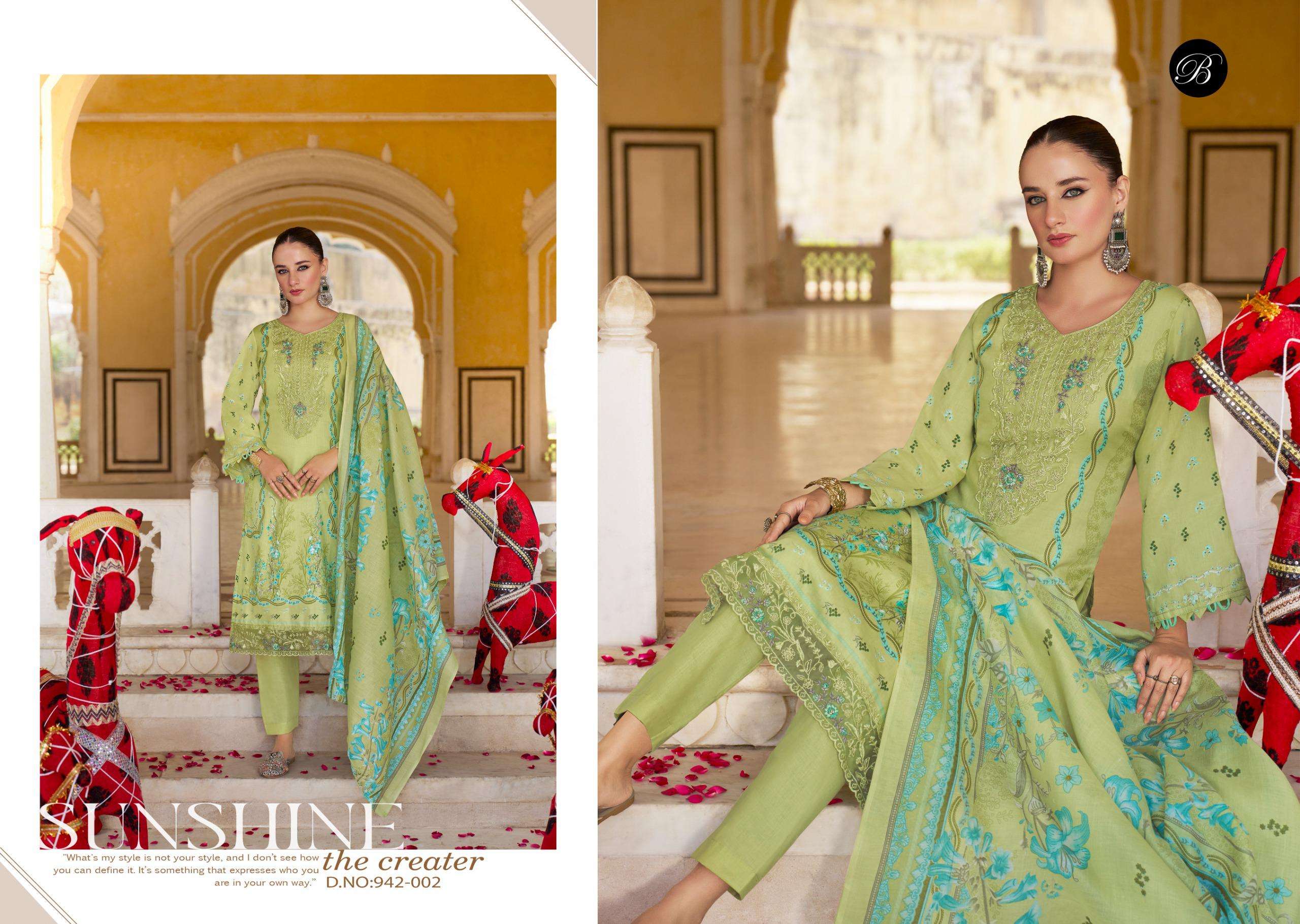 BELLIZA DESIGNER STUDIO SHAHIBA JAM COTTON DIGITAL PRINTS WITH FANCY WORK SUIT