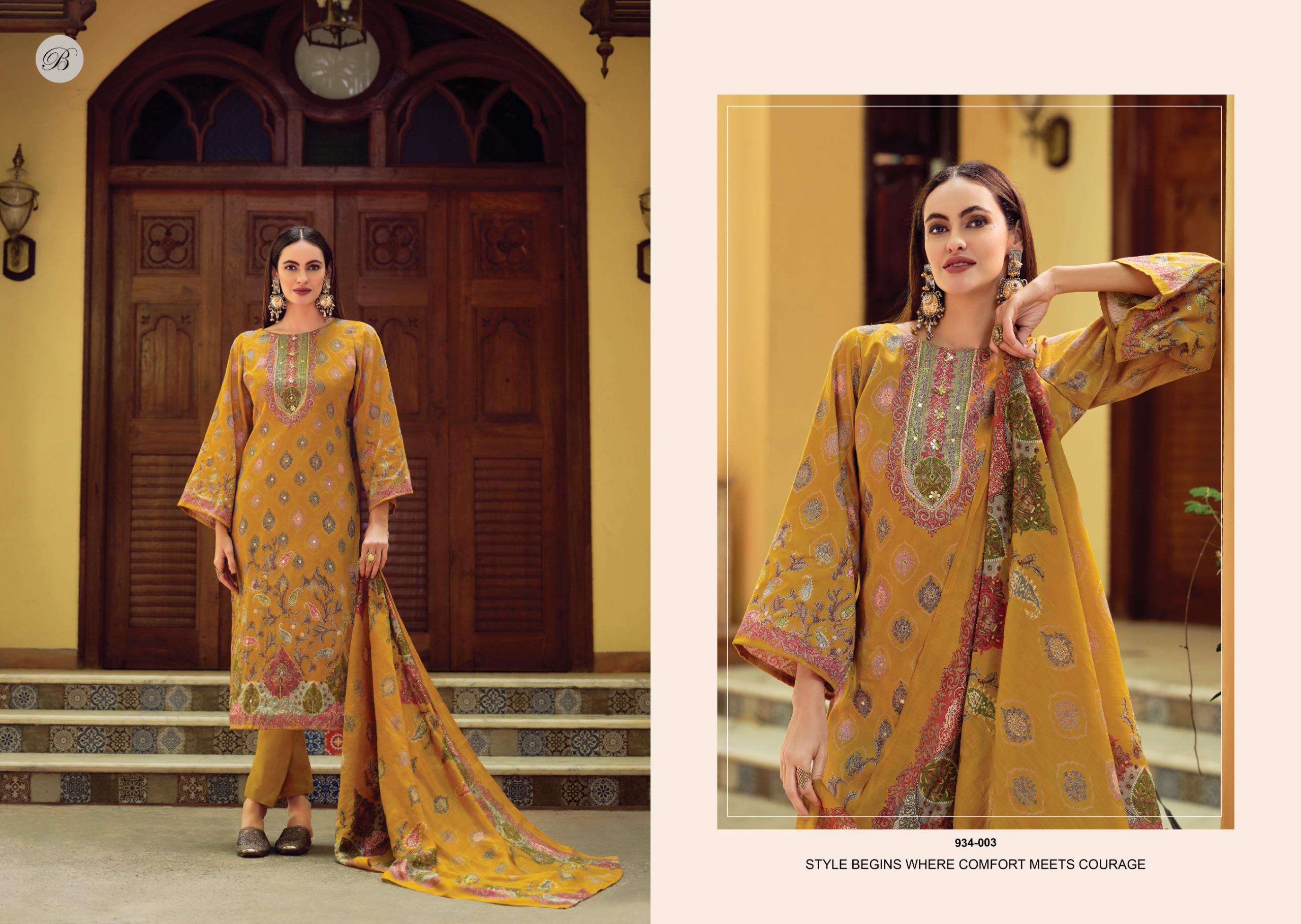 BELLIZA DESIGNER STUDIO SILVORA JAM COTTON DIGITAL PRINT WITH FANCY WORK SUIT