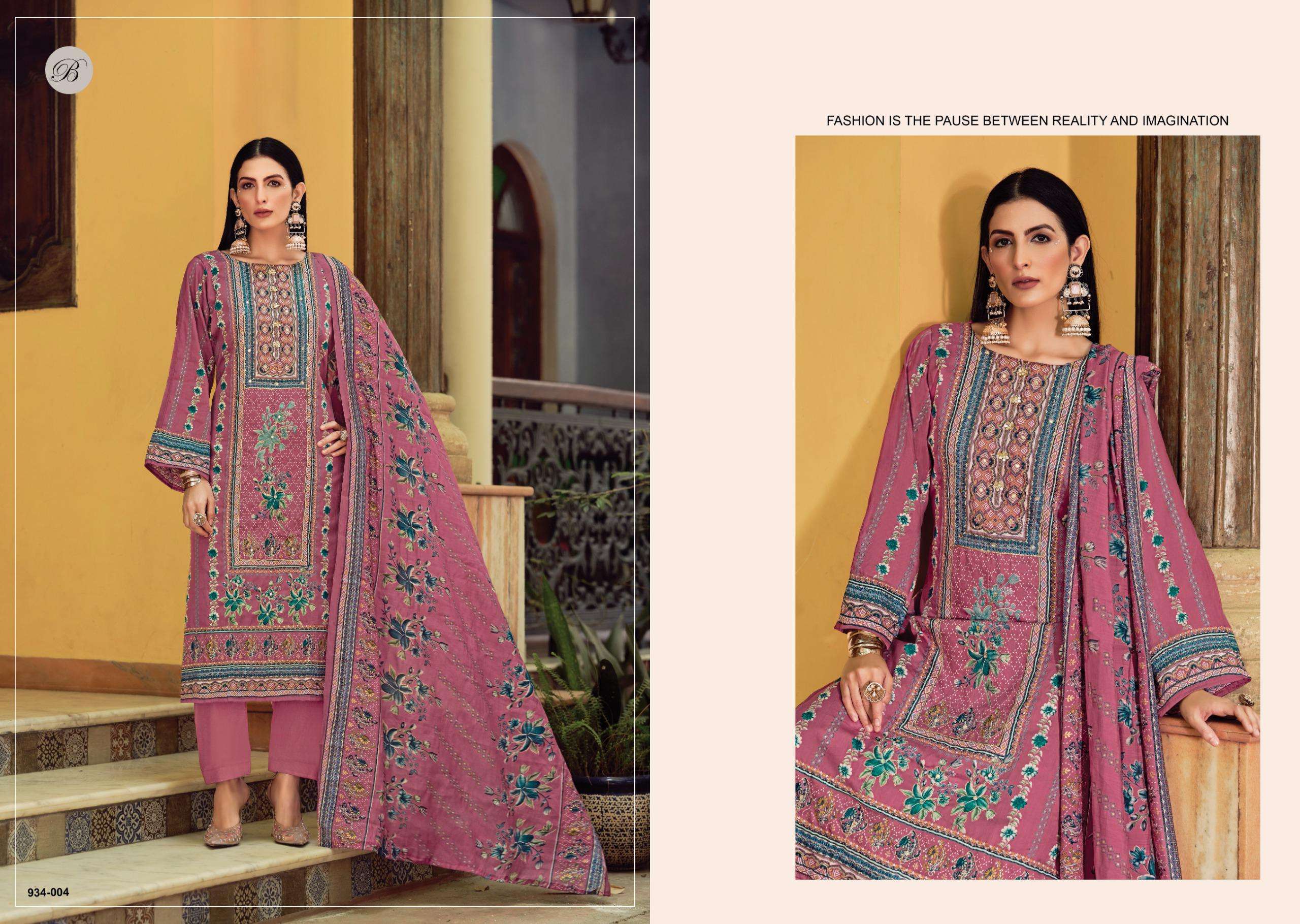 BELLIZA DESIGNER STUDIO SILVORA JAM COTTON DIGITAL PRINT WITH FANCY WORK SUIT