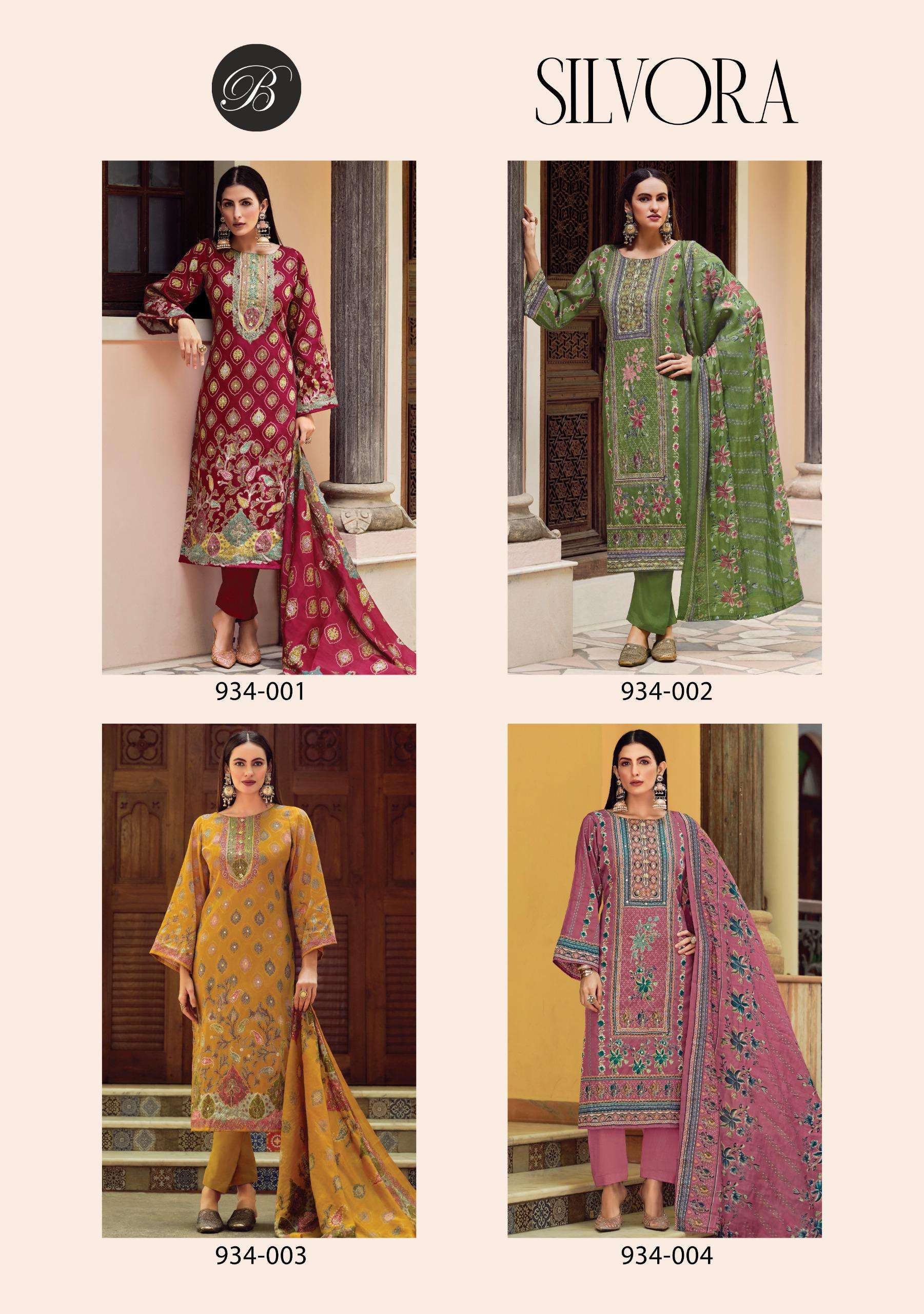 BELLIZA DESIGNER STUDIO SILVORA JAM COTTON DIGITAL PRINT WITH FANCY WORK SUIT