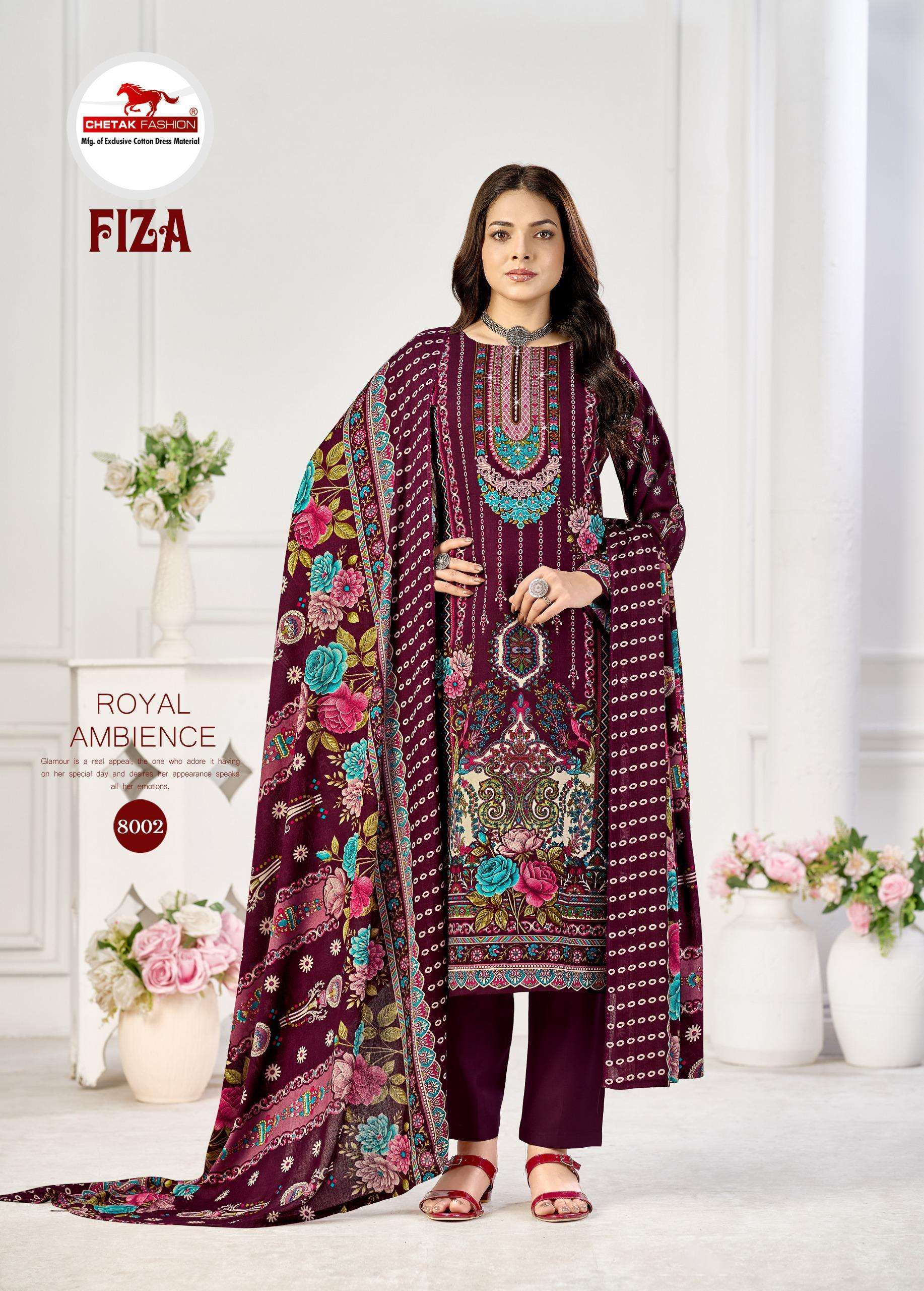 CHETAK FASHION FIZA VOL 8 RAYON PRINT WITH FANCY SWAROVSKI WORK SUIT