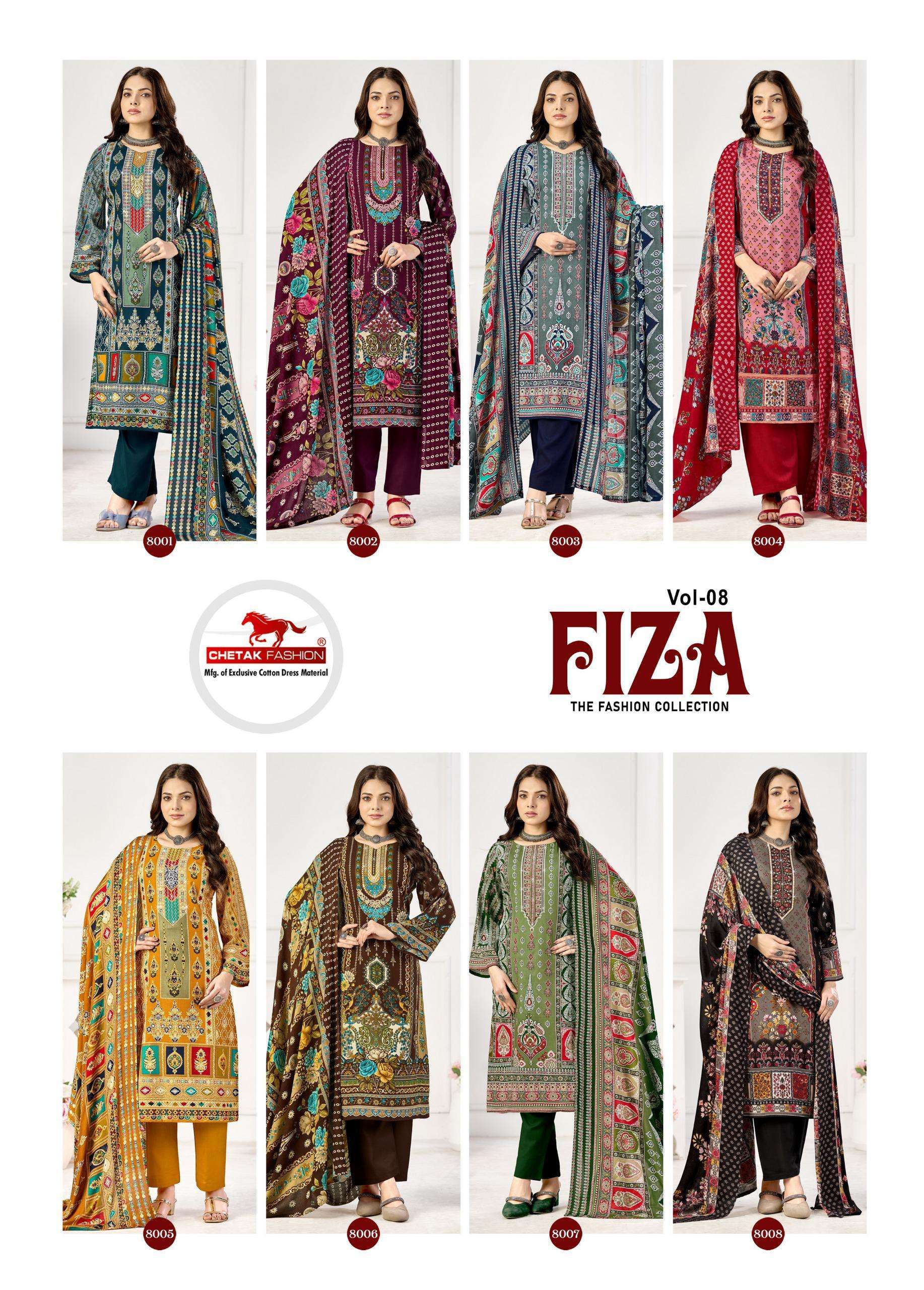 CHETAK FASHION FIZA VOL 8 RAYON PRINT WITH FANCY SWAROVSKI WORK SUIT