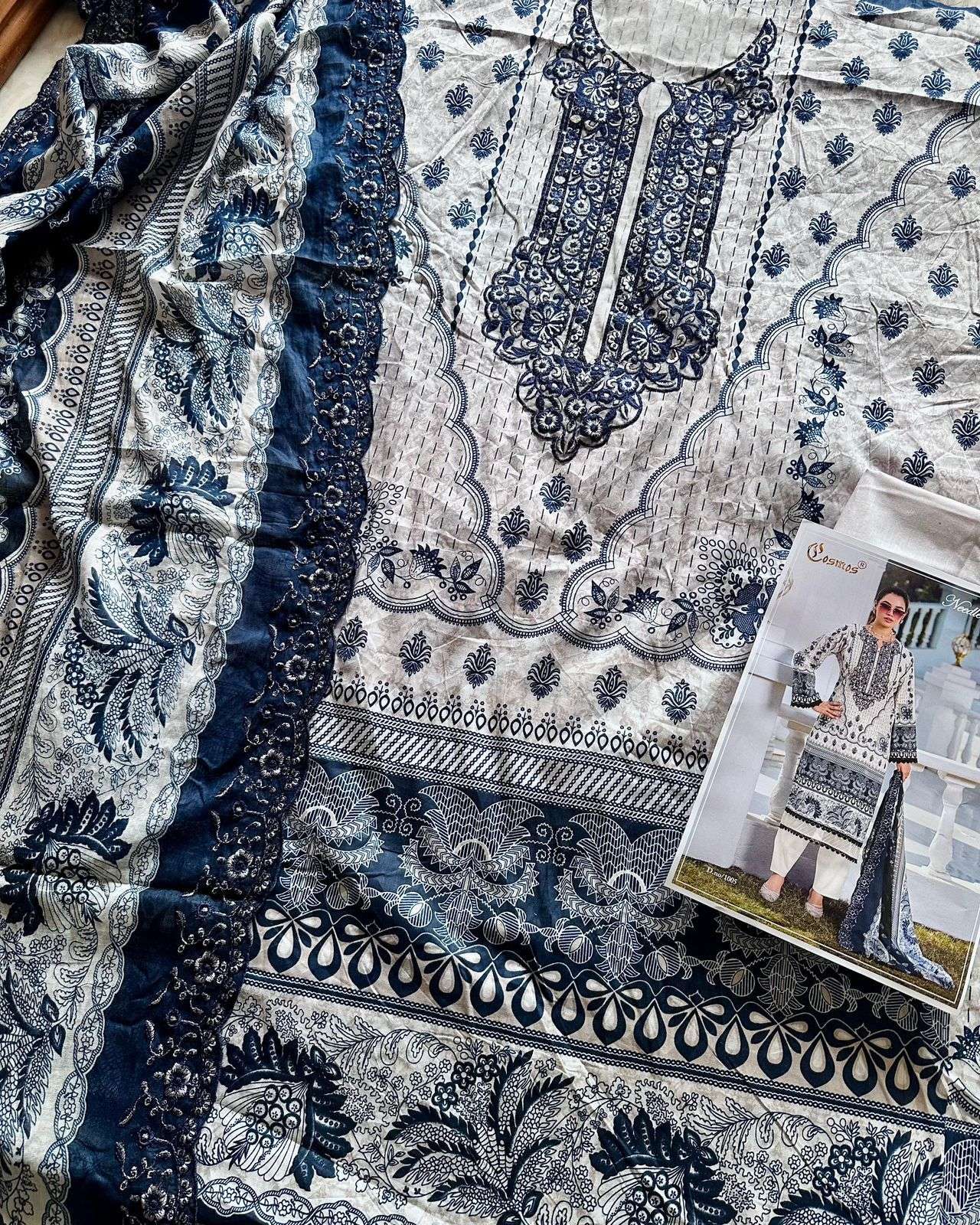 COSMOS FASHION NEEDLE IMPRESSIONS VOL 1 LAWN COTTON PATCH EMBROIDERY WORK SUIT