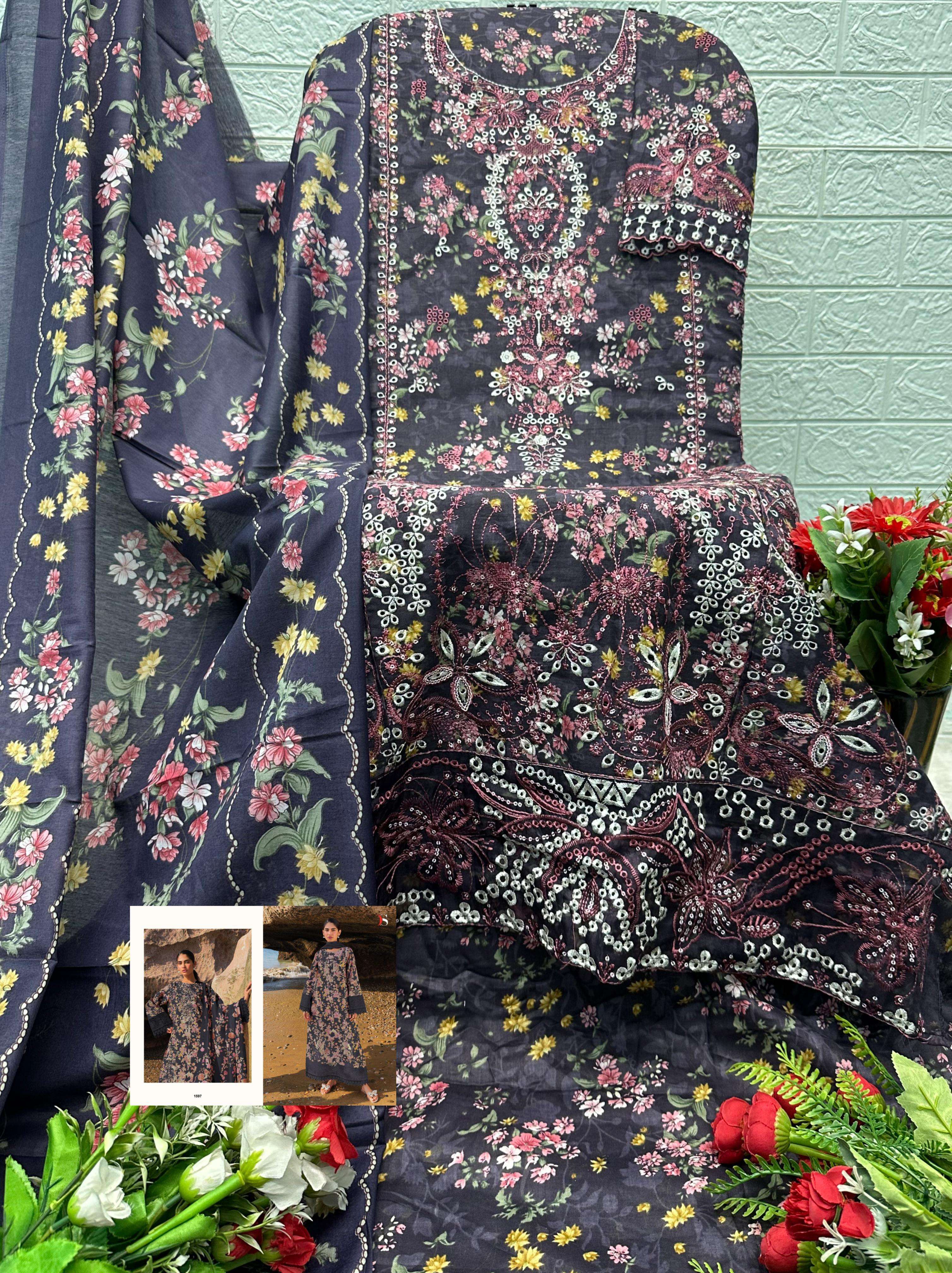 DEEPSY SUITS JADE PREMIUM VOL 3 COTTON EMBROIDERY DESIGNER WORK SALWAR KAMEEZ 