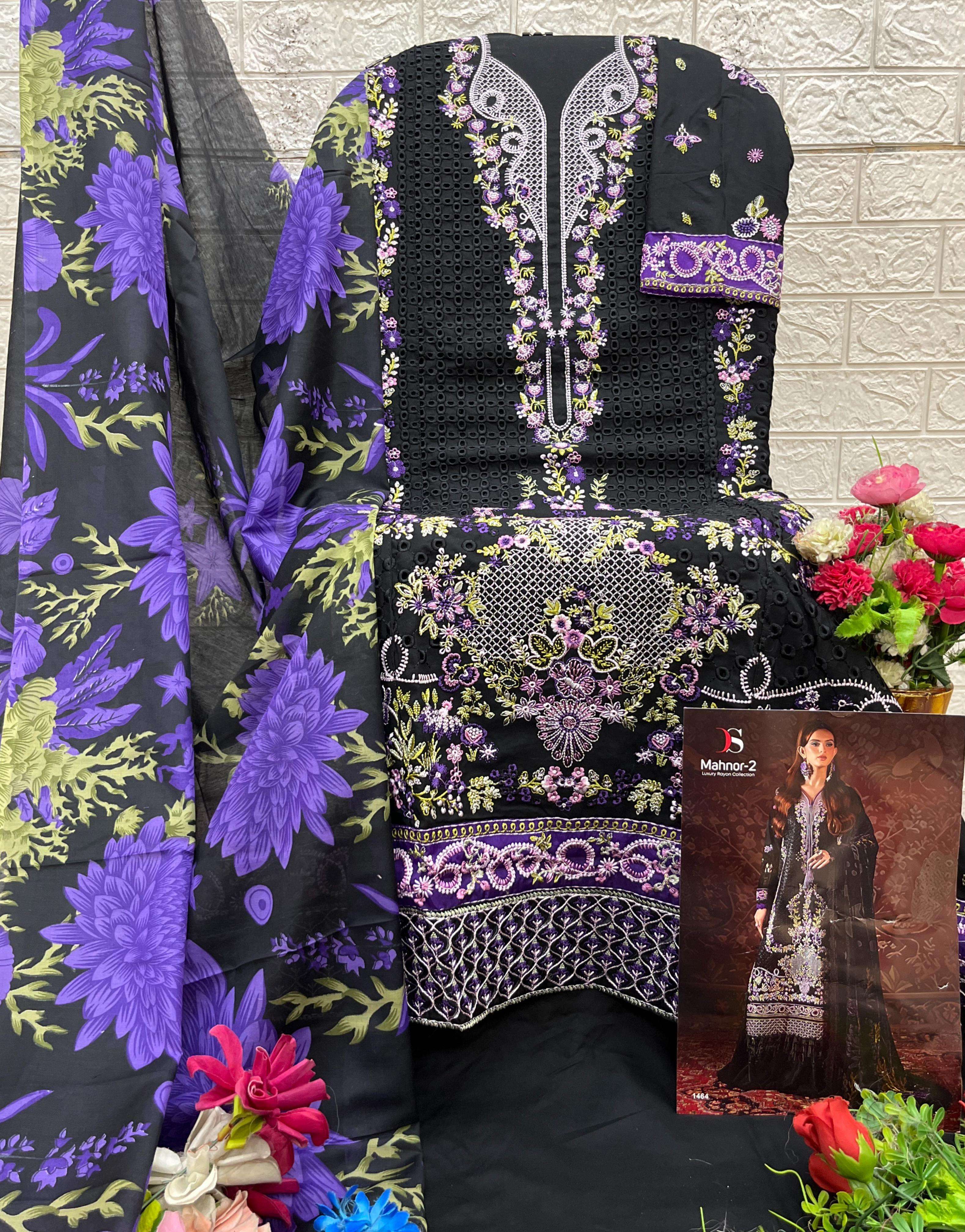 DEEPSY SUITS MAHNOR VOL 2 RAYON COTTON EMBROIDERY DESIGNER PAKISTANI SUIT