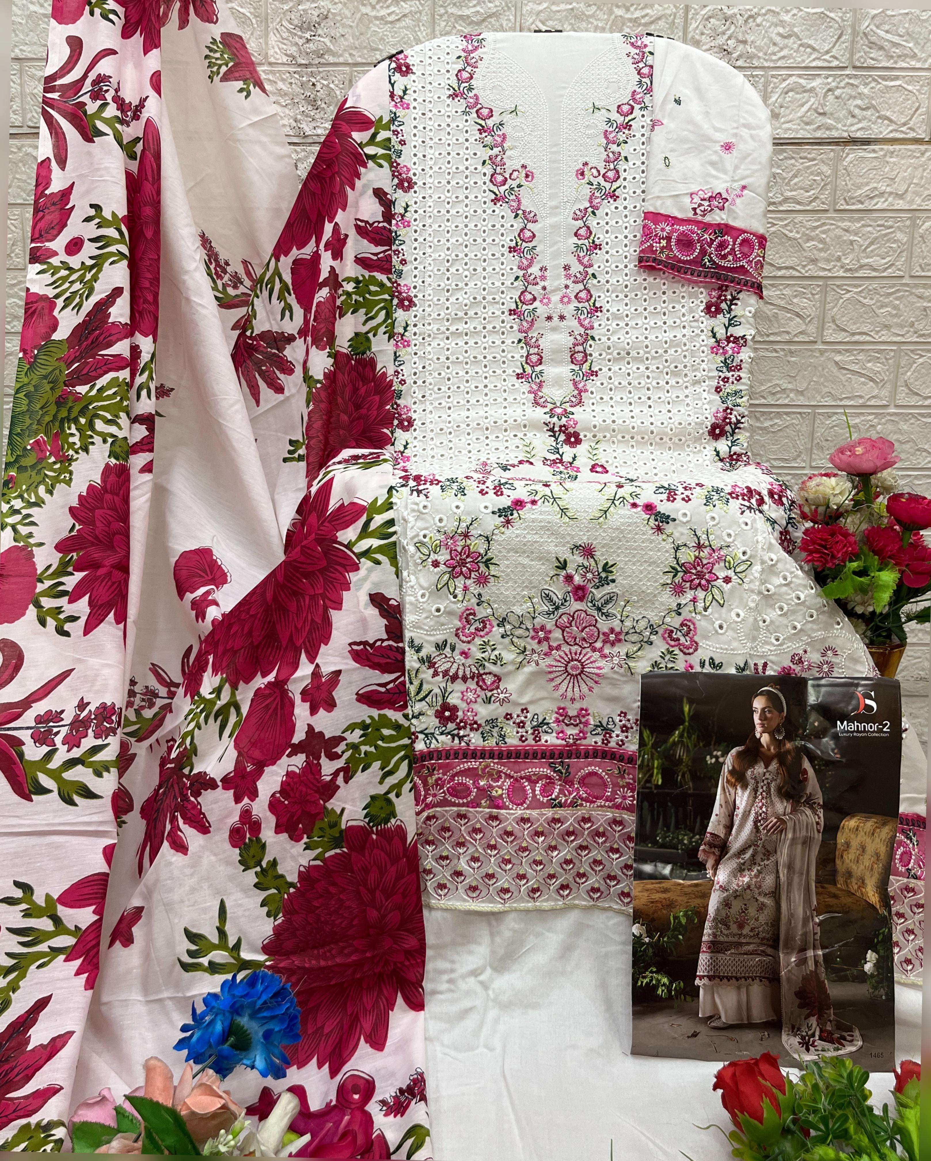 DEEPSY SUITS MAHNOR VOL 2 RAYON COTTON EMBROIDERY DESIGNER PAKISTANI SUIT