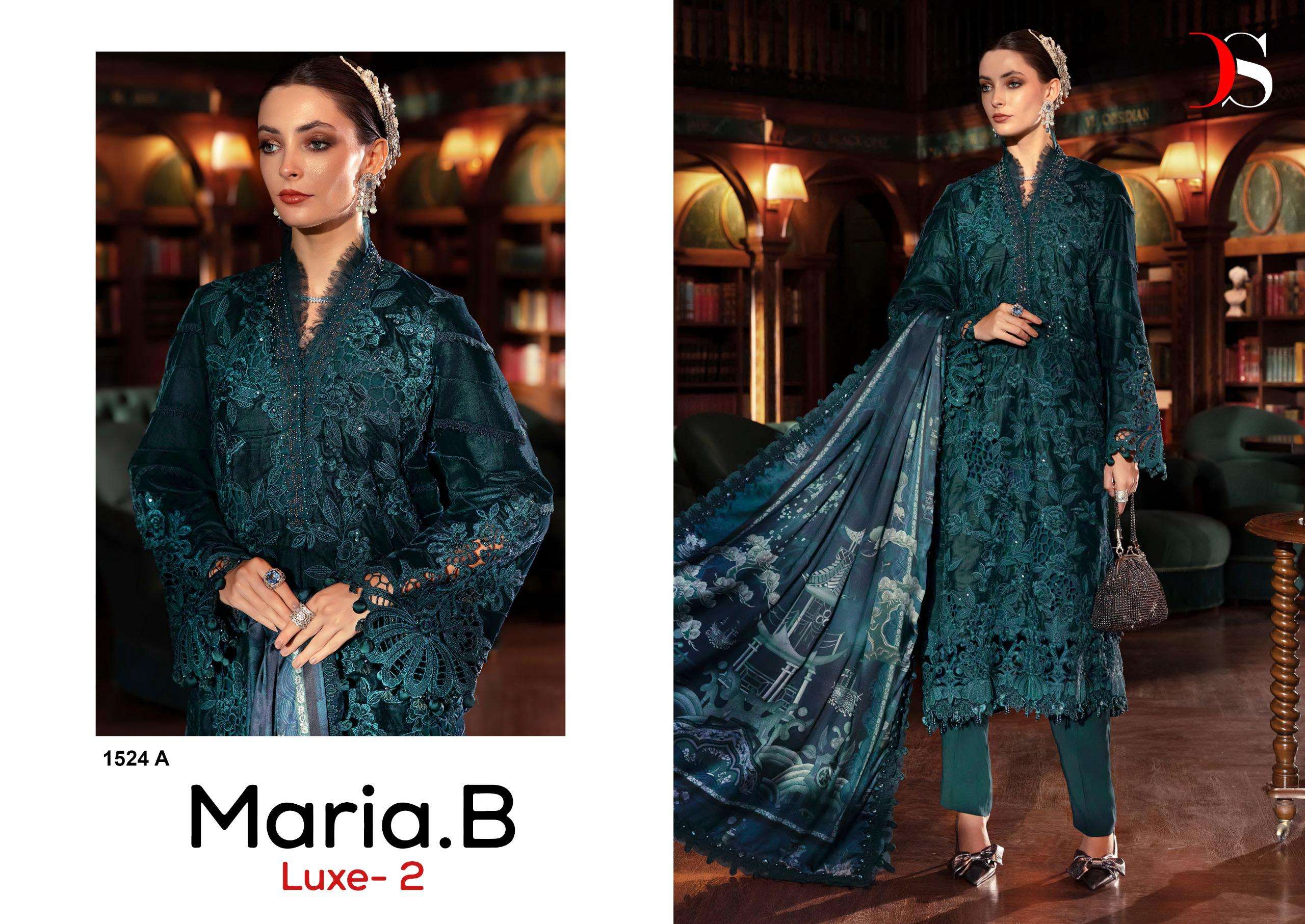 DEEPSY SUITS MARIA B LUXE VOL 2 HIT DESIGN 1524 VISCOSE EMBROIDERY DESIGNER SUIT