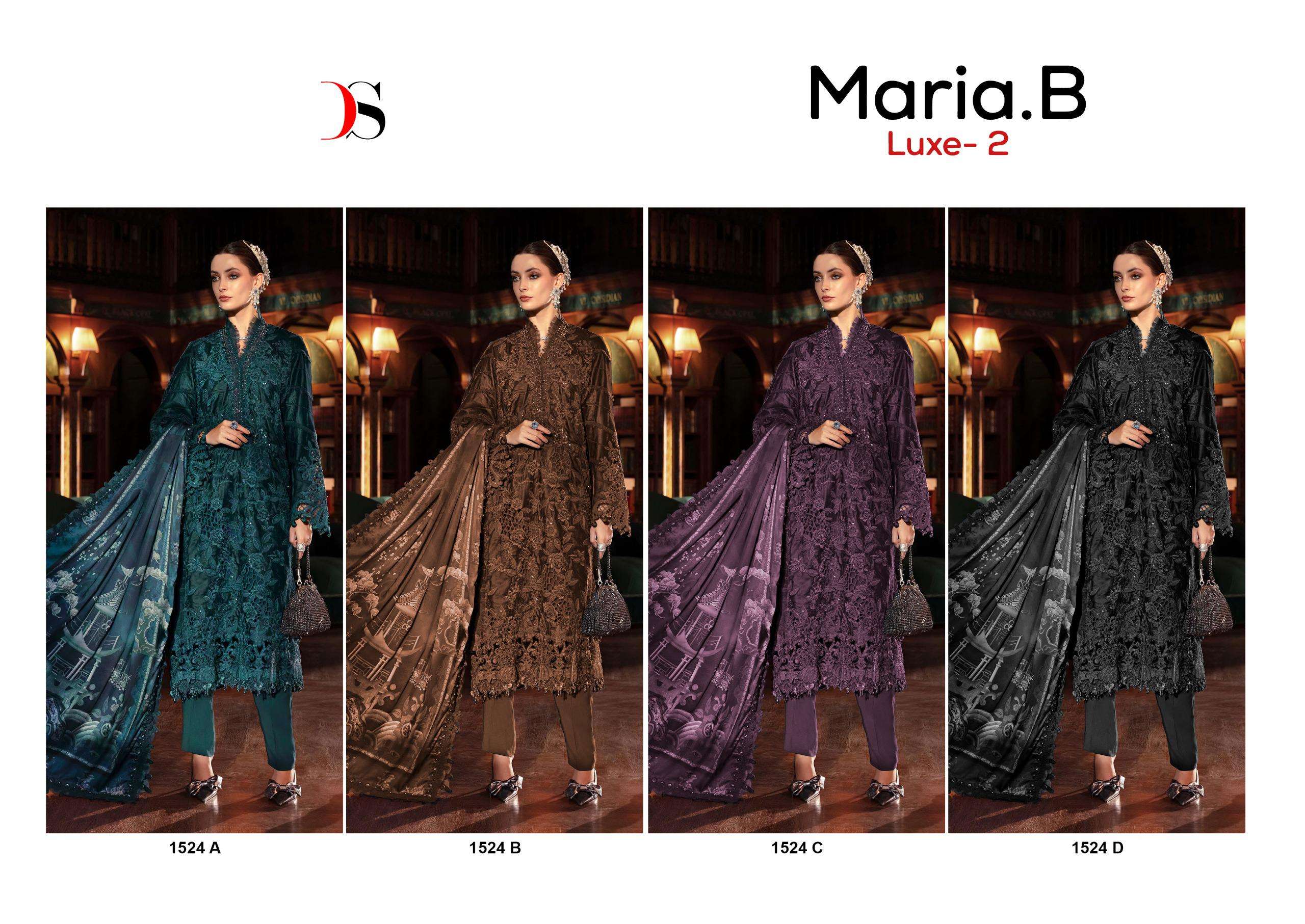 DEEPSY SUITS MARIA B LUXE VOL 2 HIT DESIGN 1524 VISCOSE EMBROIDERY DESIGNER SUIT