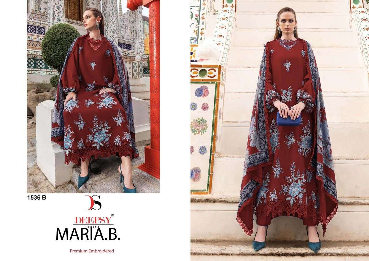 DEEPSY SUITS MARIA B PREMIUM EMBROIDERED RAYON VOL 4 HIT DESIGN 1536