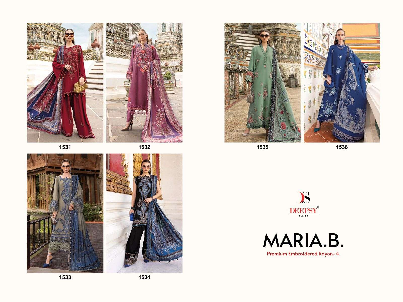 DEEPSY SUITS MARIA B PREMIUM EMBROIDERED RAYON VOL 4 PAKISTANI SUIT