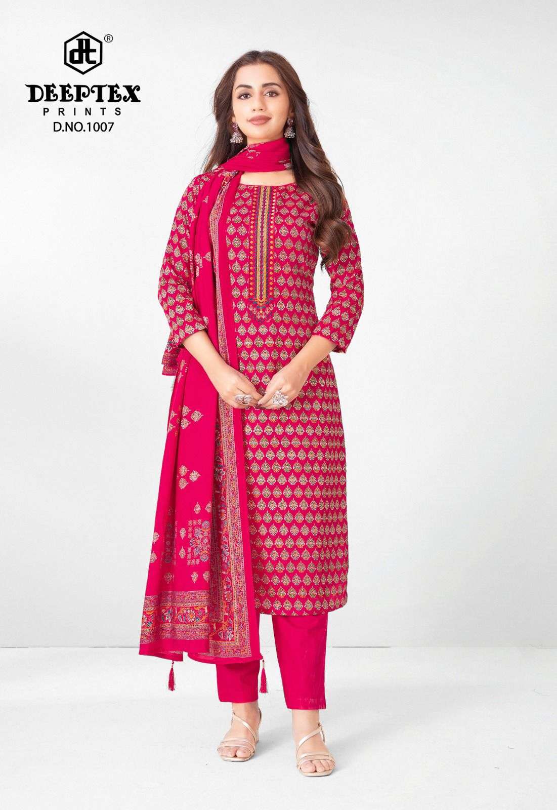 DEEPTEX PRINTS MAUSAMI JAM SATIN PRINT WITH FANCY WORK SUIT