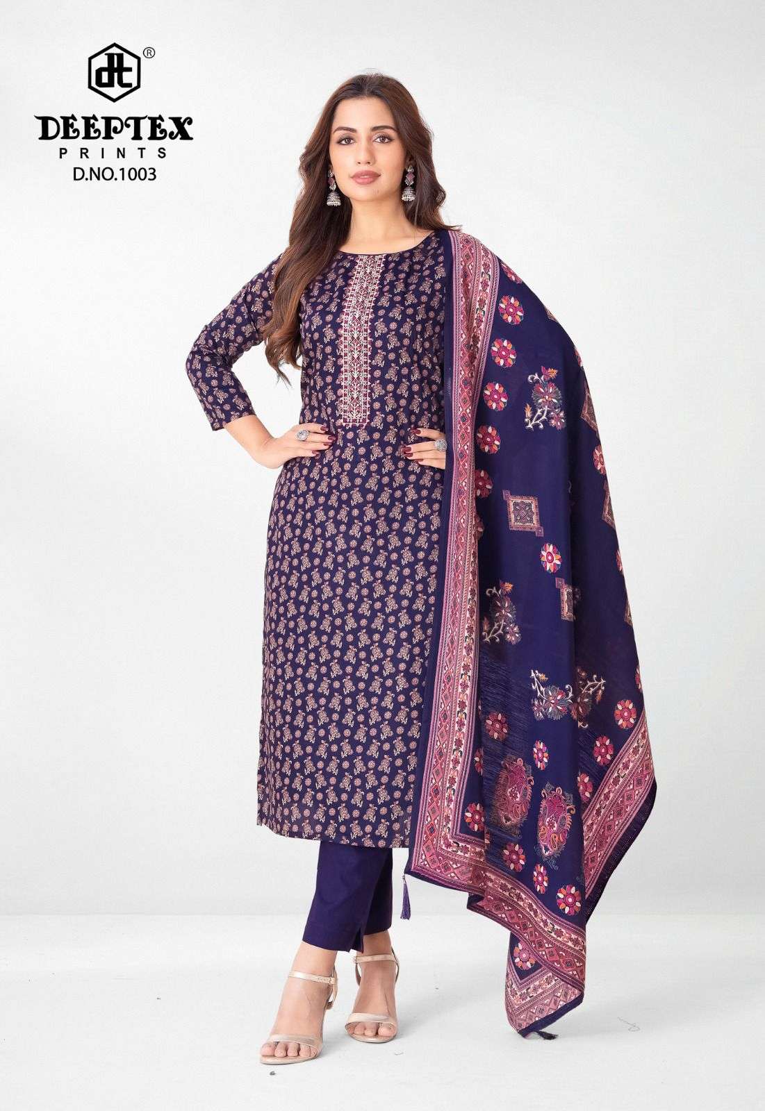 DEEPTEX PRINTS MAUSAMI JAM SATIN PRINT WITH FANCY WORK SUIT