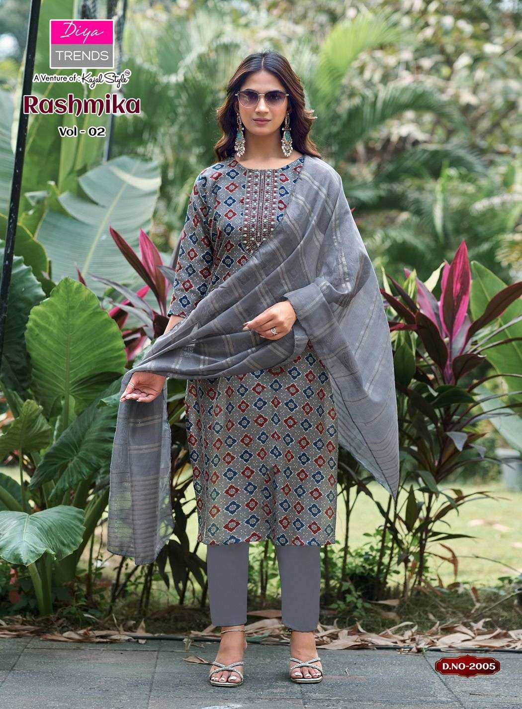 DIYA TRENDS RASHMIKA VOL 2 STRAIGHT KURTI WITH PANT & DUPATTA COMBO SET
