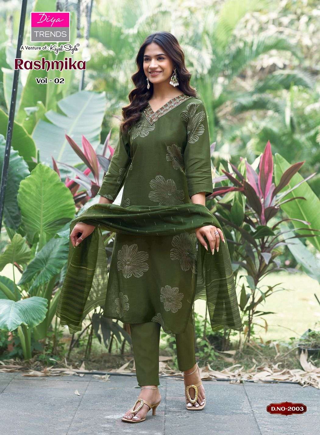DIYA TRENDS RASHMIKA VOL 2 STRAIGHT KURTI WITH PANT & DUPATTA COMBO SET