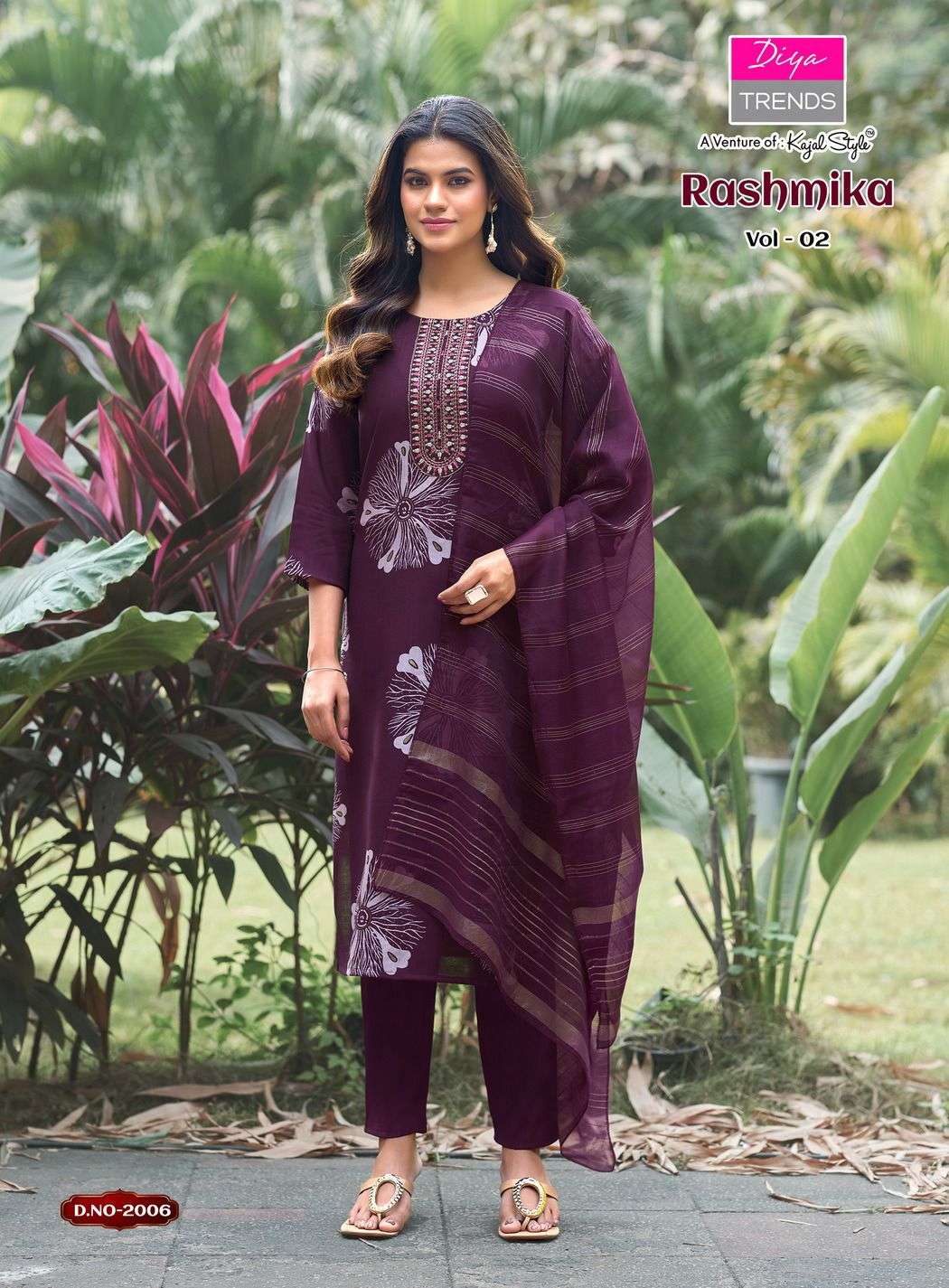 DIYA TRENDS RASHMIKA VOL 2 STRAIGHT KURTI WITH PANT & DUPATTA COMBO SET