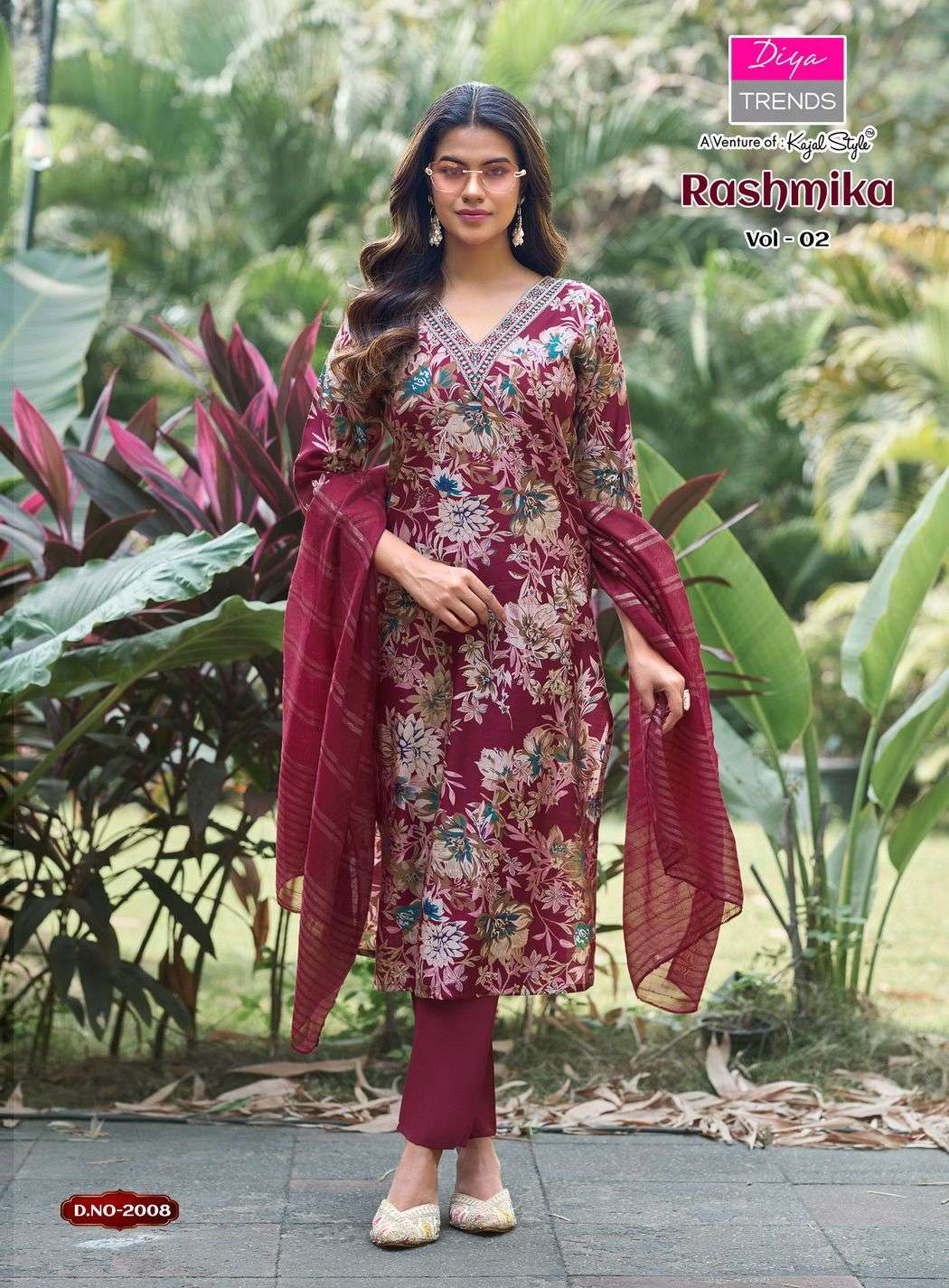 DIYA TRENDS RASHMIKA VOL 2 STRAIGHT KURTI WITH PANT & DUPATTA COMBO SET
