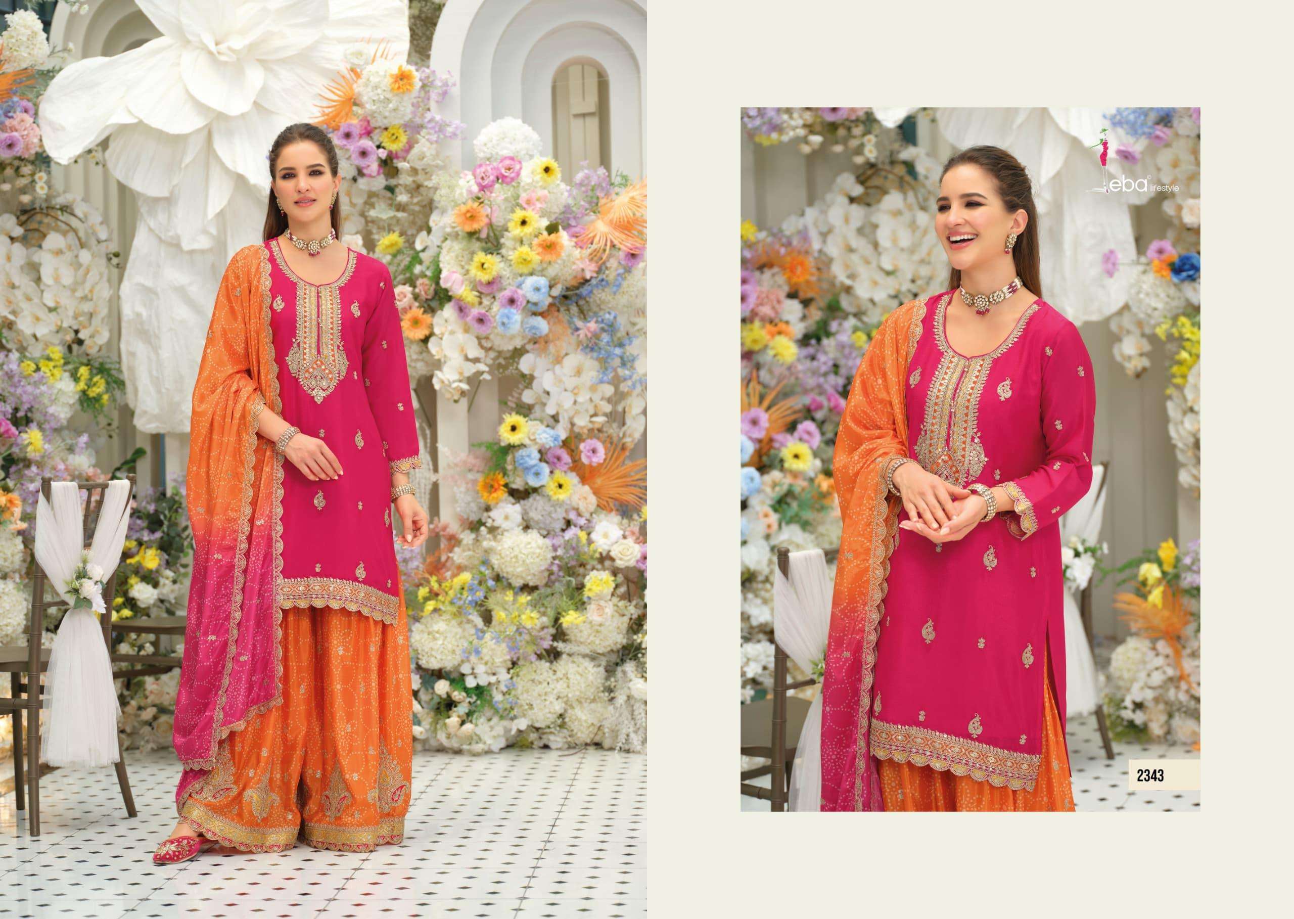 EBA LIFESTYLE KHUSHI HEAVY EMBROIDERED DESIGNER FESTIVE WEAR LADIES SUIT