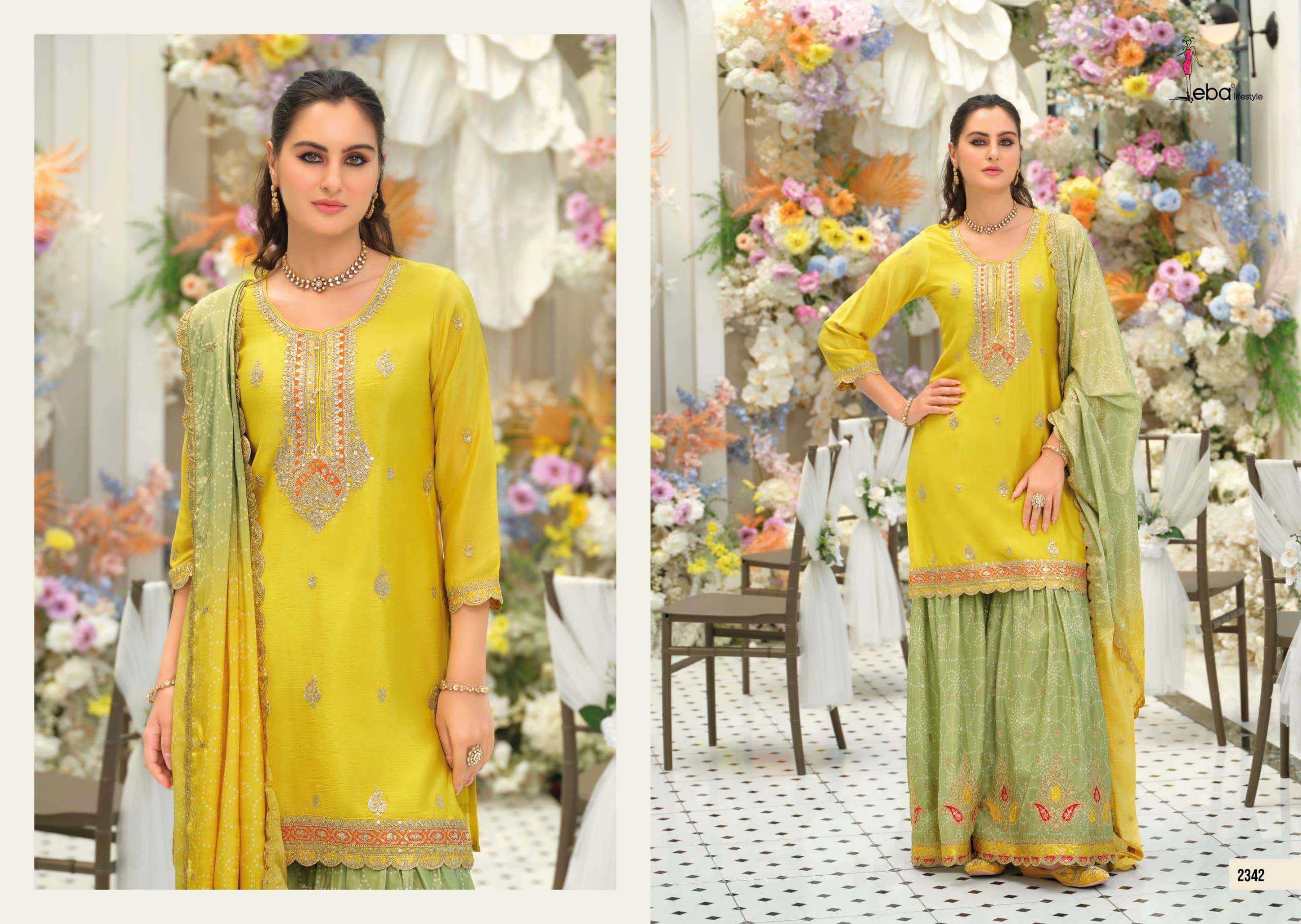 EBA LIFESTYLE KHUSHI HEAVY EMBROIDERED DESIGNER FESTIVE WEAR LADIES SUIT