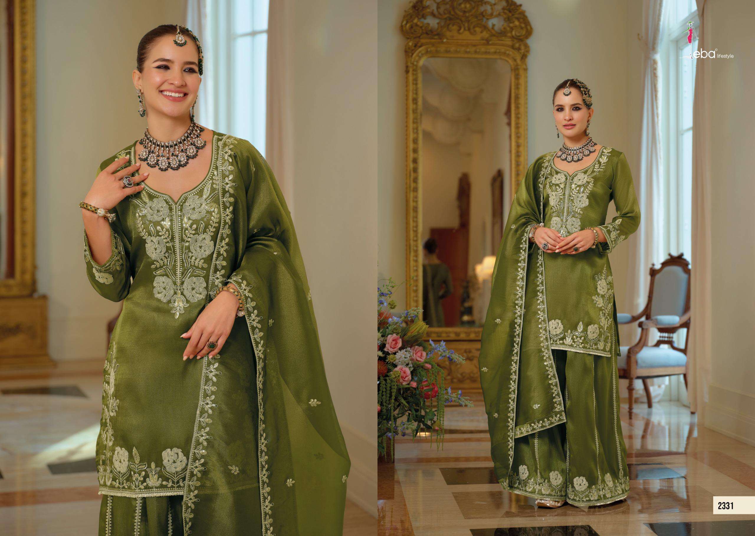 EBA LIFESTYLE NOORJAHAN HEAVY EMBROIDERY DESIGNER READY MADE FESTIVE WEAR SUIT