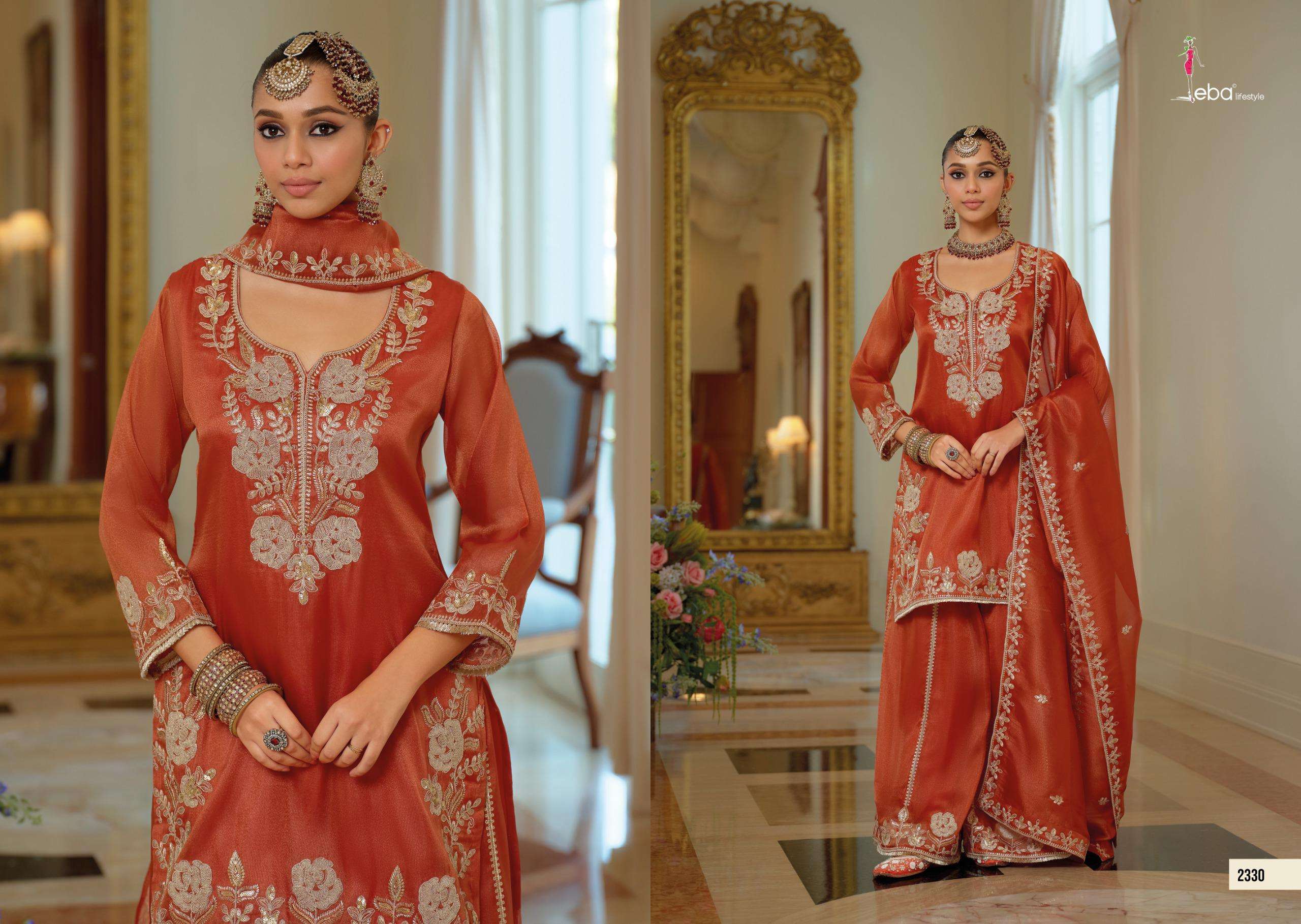 EBA LIFESTYLE NOORJAHAN HEAVY EMBROIDERY DESIGNER READY MADE FESTIVE WEAR SUIT