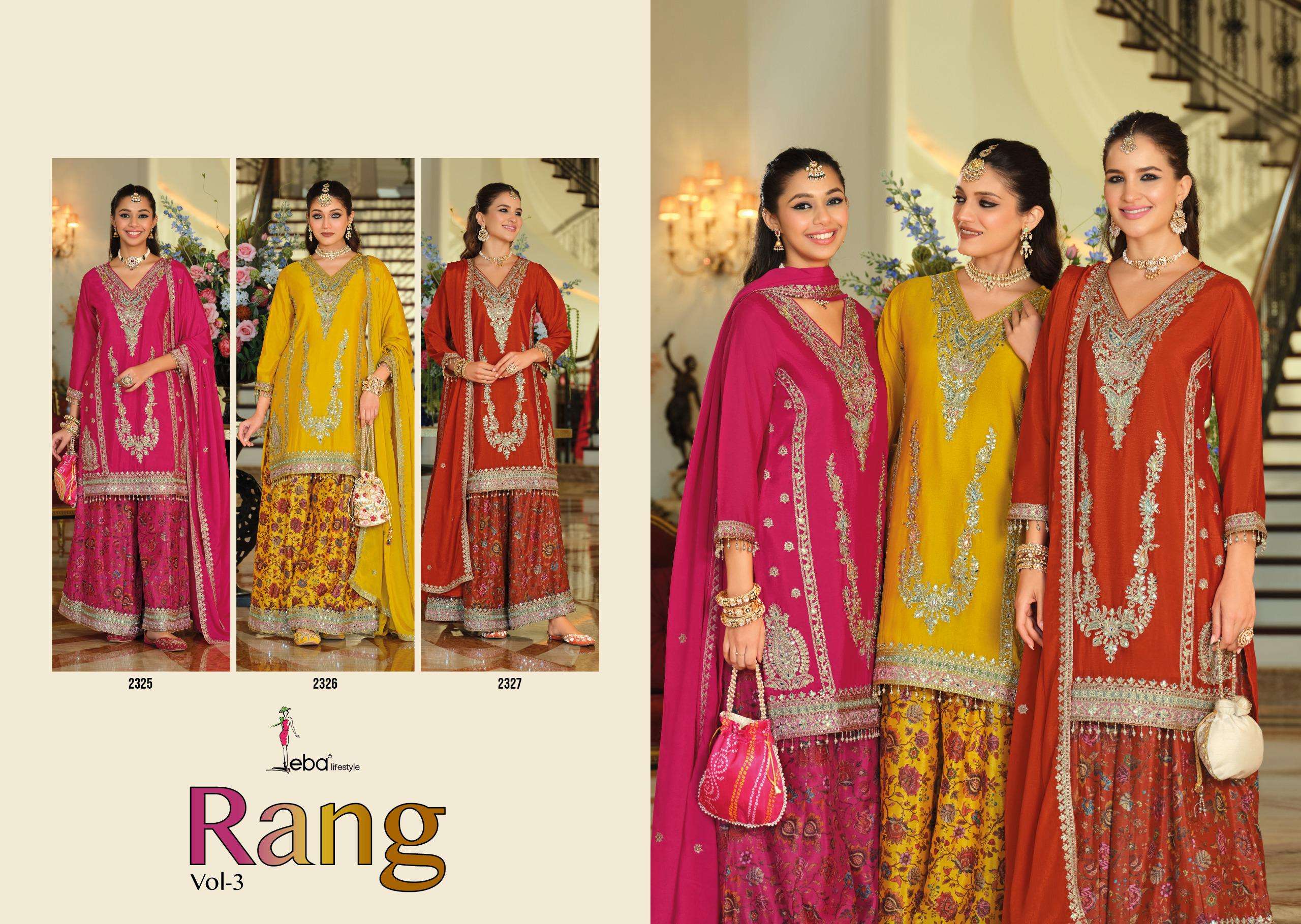 EBA LIFESTYLE RANG VOL 3 HEAVY EMBROIDERY DESIGNER WEDDING WEAR SUIT