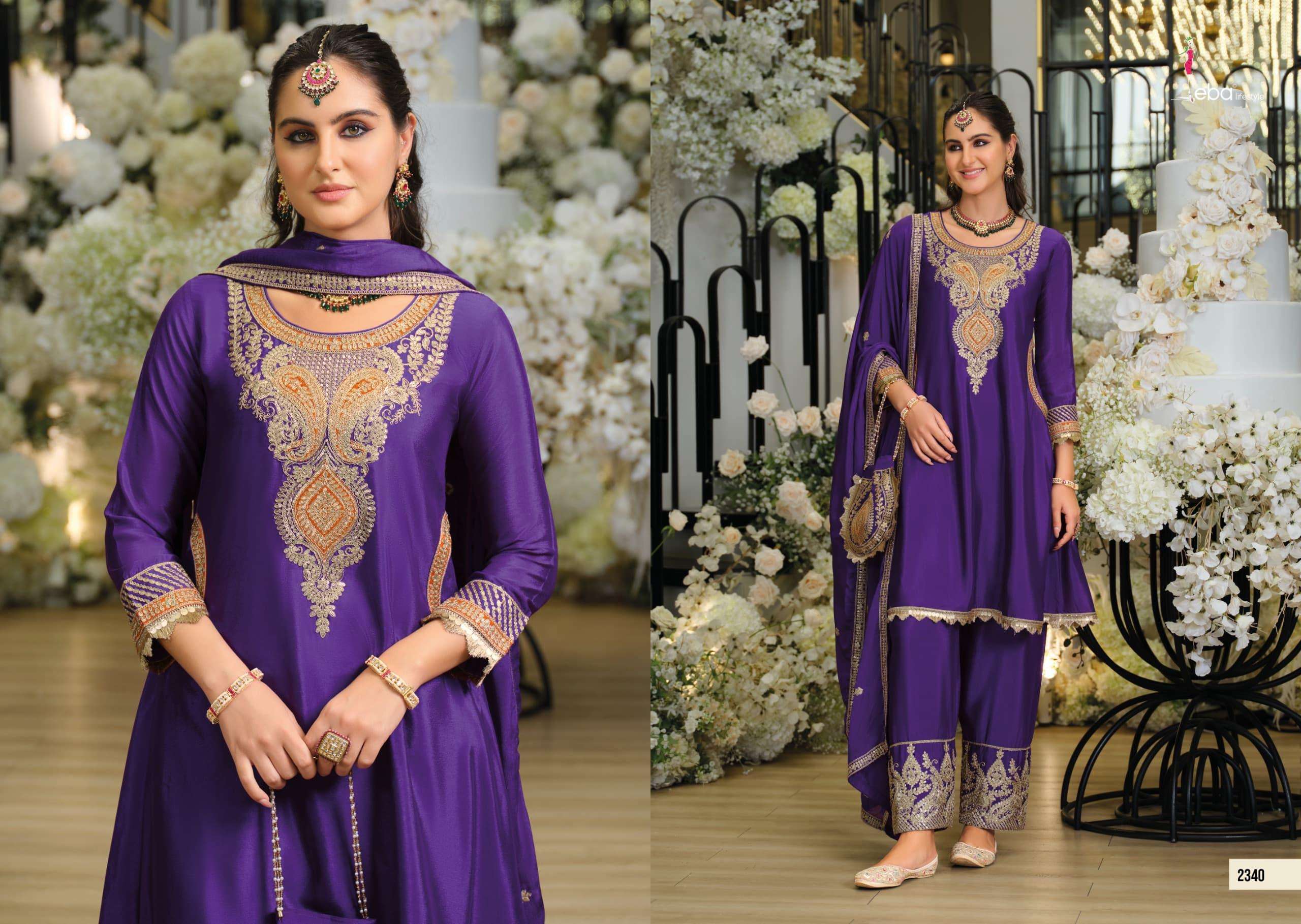 EBA LIFESTYLLE SEJAL HEAVY EMBROIDERY DESIGNER FESTIVE WEAR LADIES SUIT