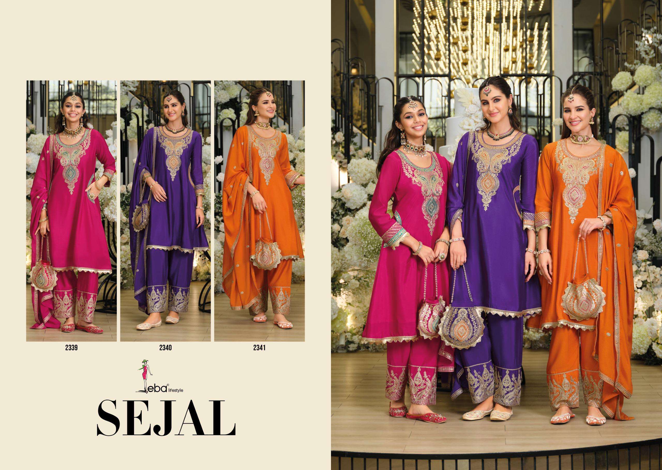 EBA LIFESTYLLE SEJAL HEAVY EMBROIDERY DESIGNER FESTIVE WEAR LADIES SUIT