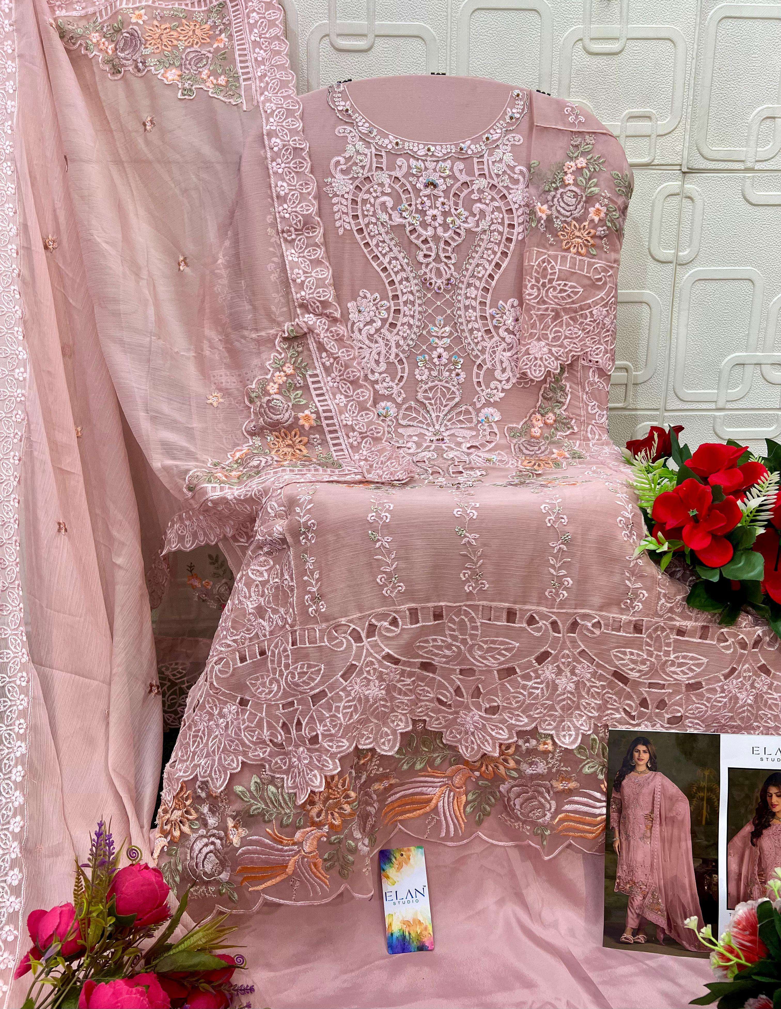 ELAN STUDIO E 05 HEAVY EMBROIDERED DESIGNER WEDDING WEAR PAKISTANI SUIT