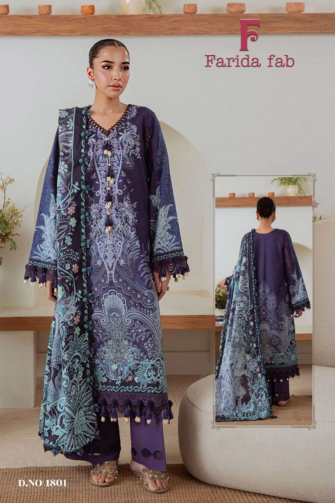 FARIDA FAB PARIAN DREAM VOL 18 COTTON DIGITAL PRINTS SALWAR SUIT