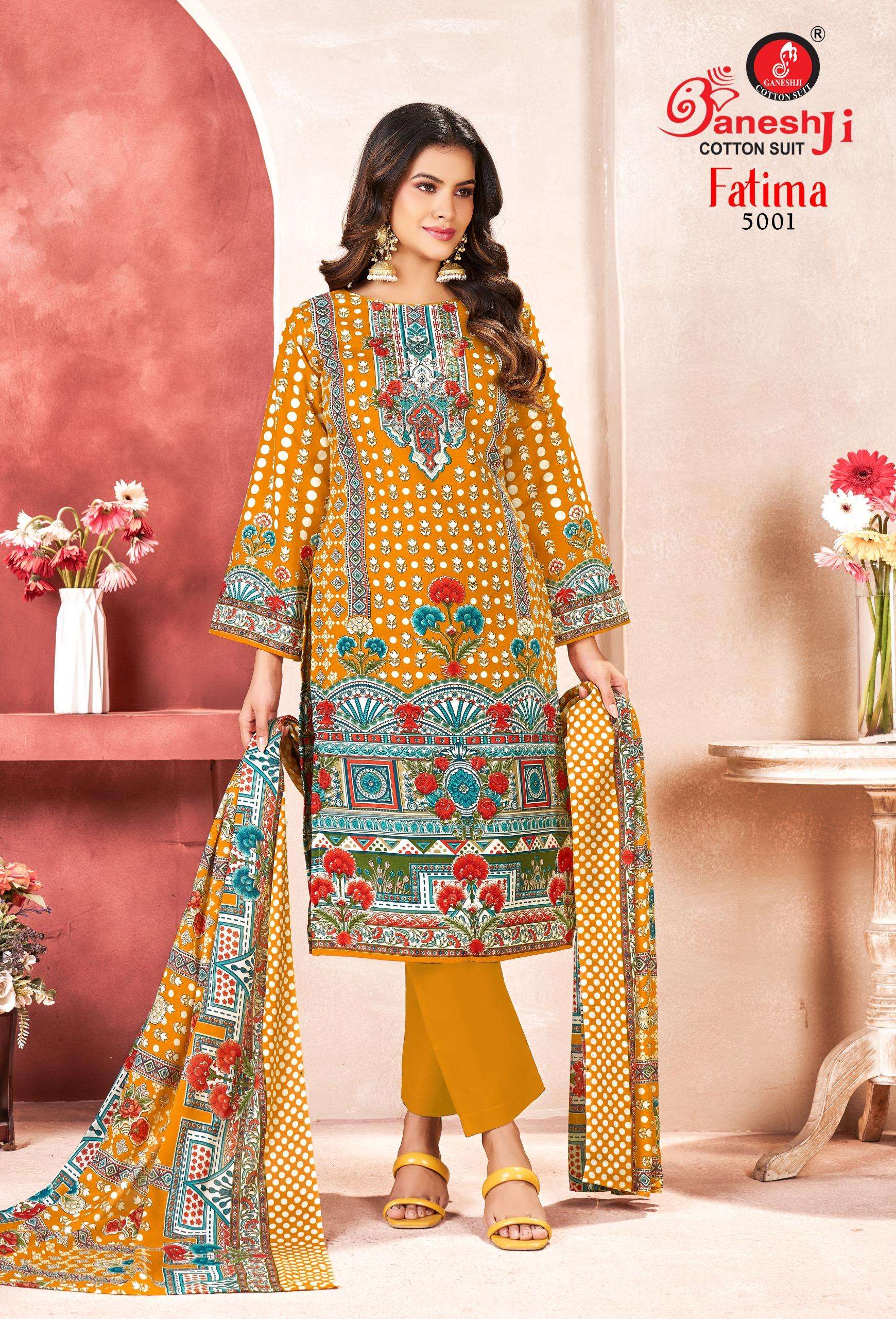 GANESHJI COTTON SUIT FATIMA VOL 5 COTTON DIGITAL PAKISTANI STYLE PRINT DRESS