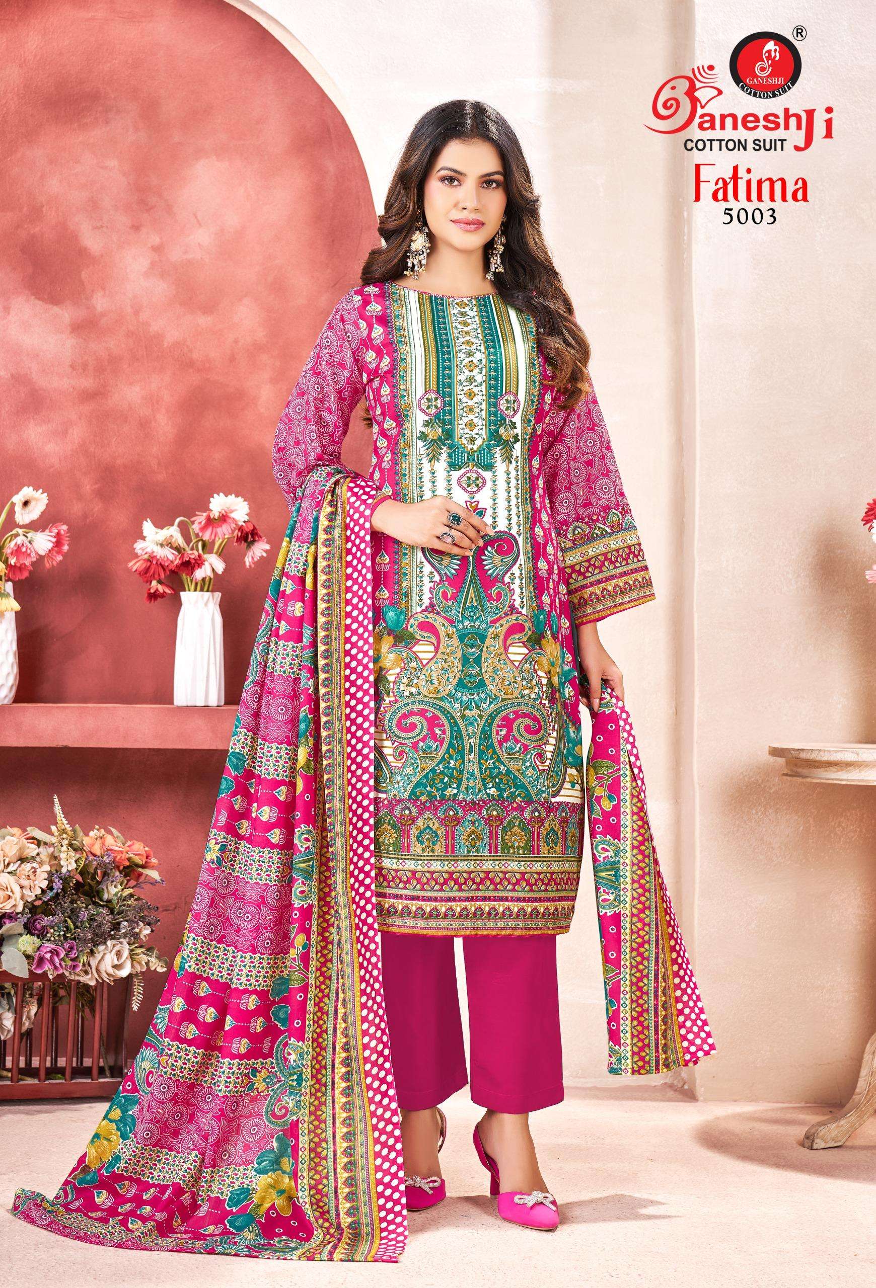 GANESHJI COTTON SUIT FATIMA VOL 5 COTTON DIGITAL PAKISTANI STYLE PRINT DRESS