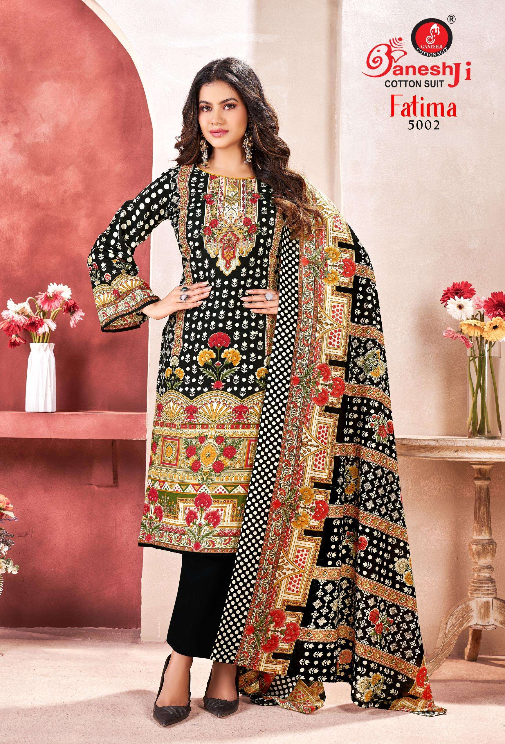 GANESHJI COTTON SUIT FATIMA VOL 5 COTTON DIGITAL PAKISTANI STYLE PRINT DRESS