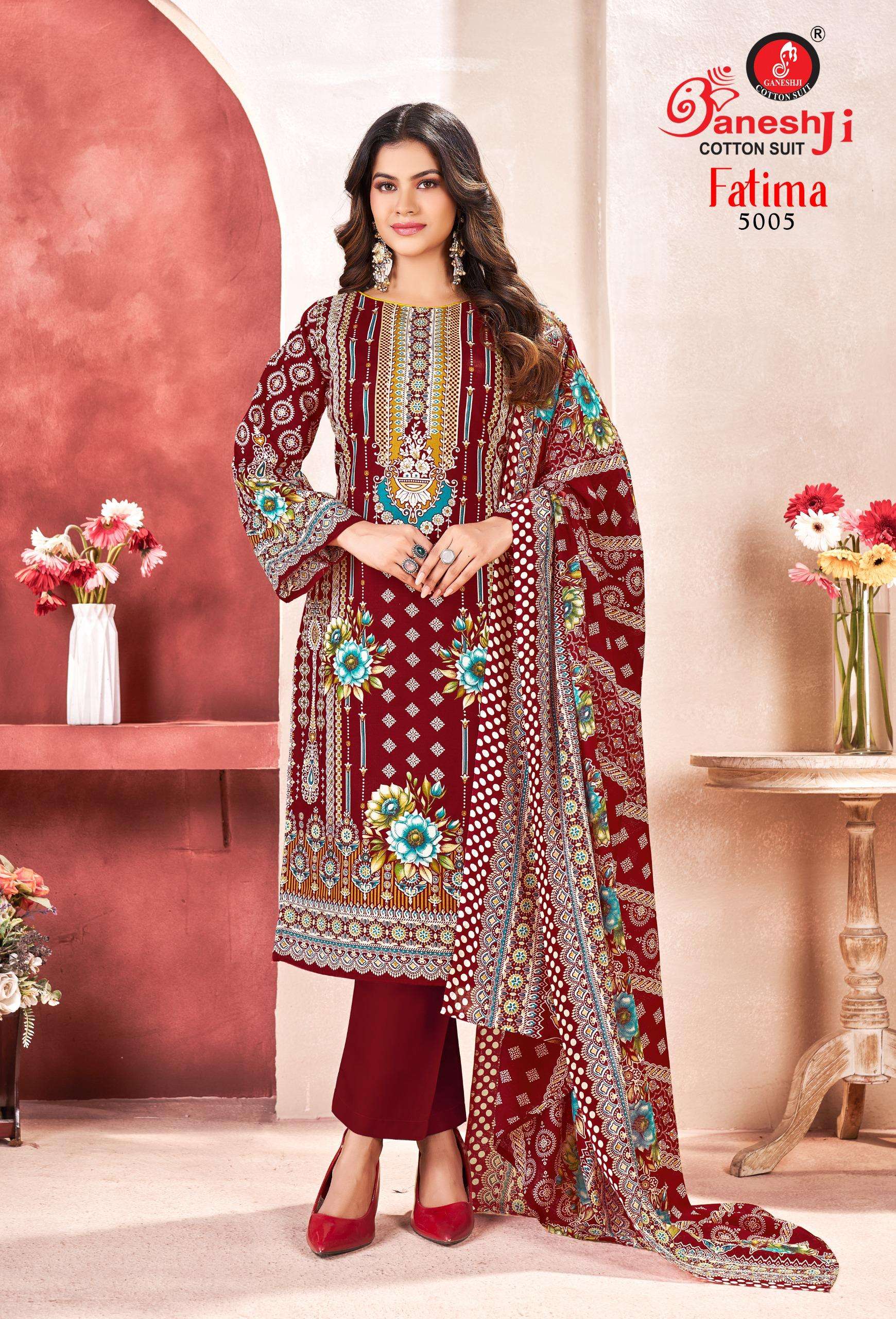 GANESHJI COTTON SUIT FATIMA VOL 5 COTTON DIGITAL PAKISTANI STYLE PRINT DRESS