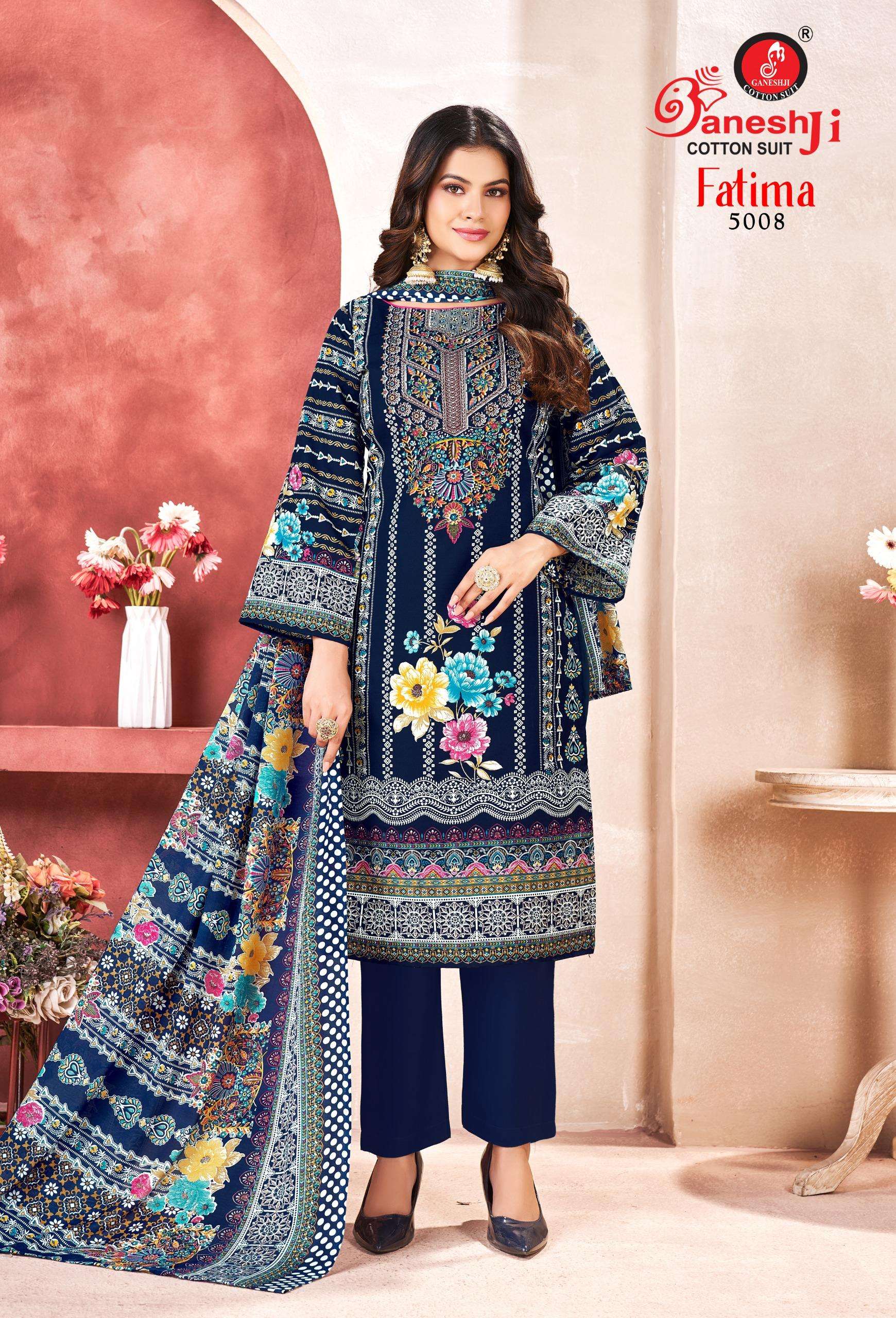 GANESHJI COTTON SUIT FATIMA VOL 5 COTTON DIGITAL PAKISTANI STYLE PRINT DRESS