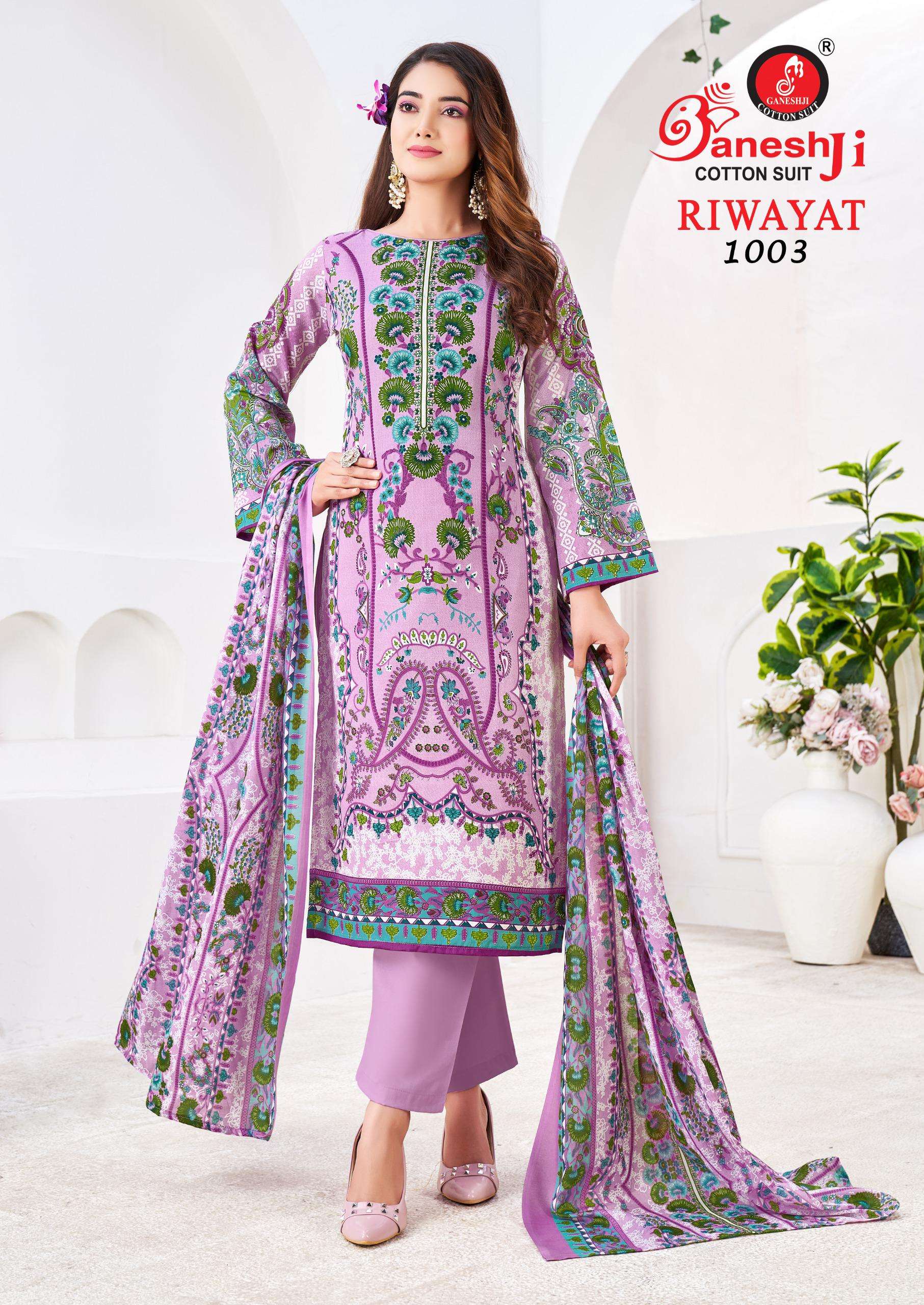 GANESHJI COTTON SUIT RIWAYAT VOL 1 COTTON DIGITAL PAKISTANI STYLE PRINT SALWAR SUIT