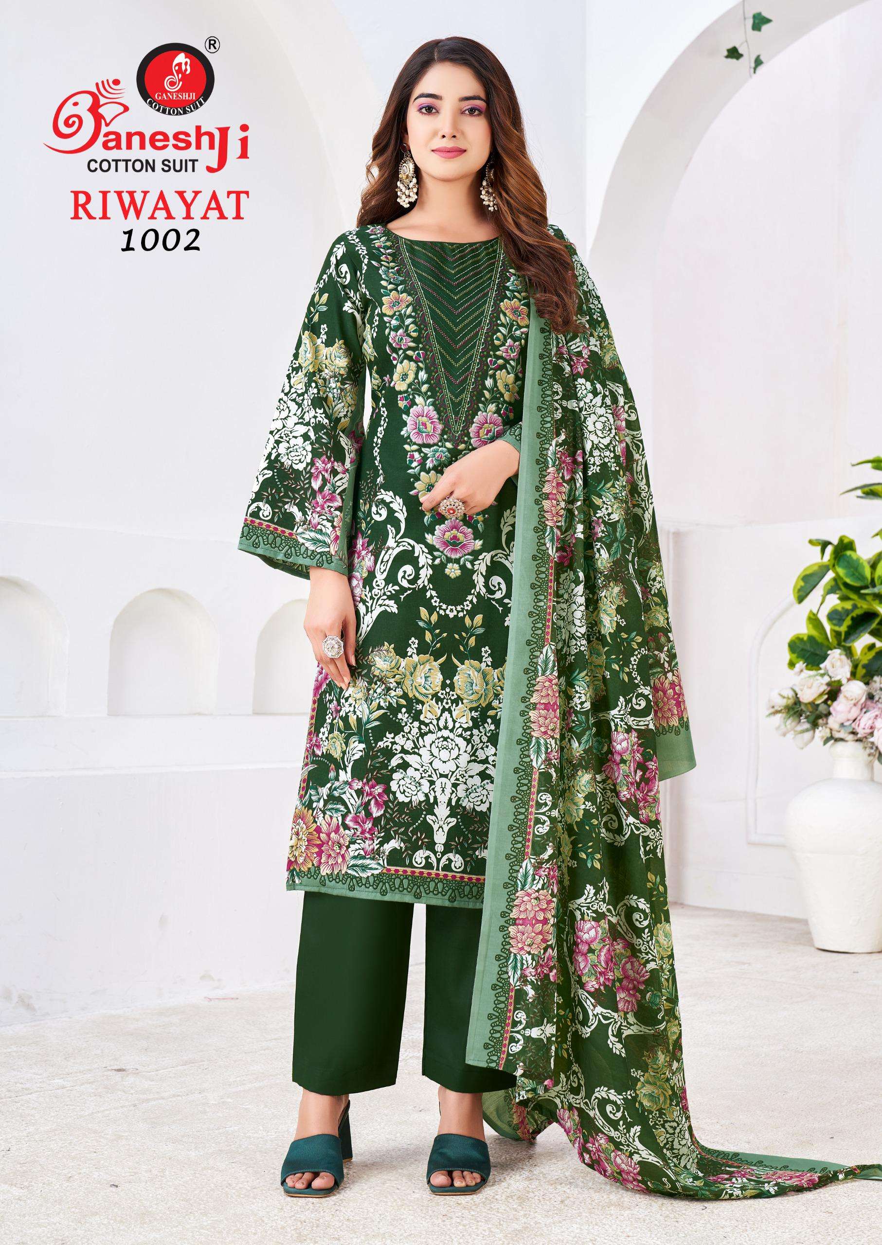 GANESHJI COTTON SUIT RIWAYAT VOL 1 COTTON DIGITAL PAKISTANI STYLE PRINT SALWAR SUIT