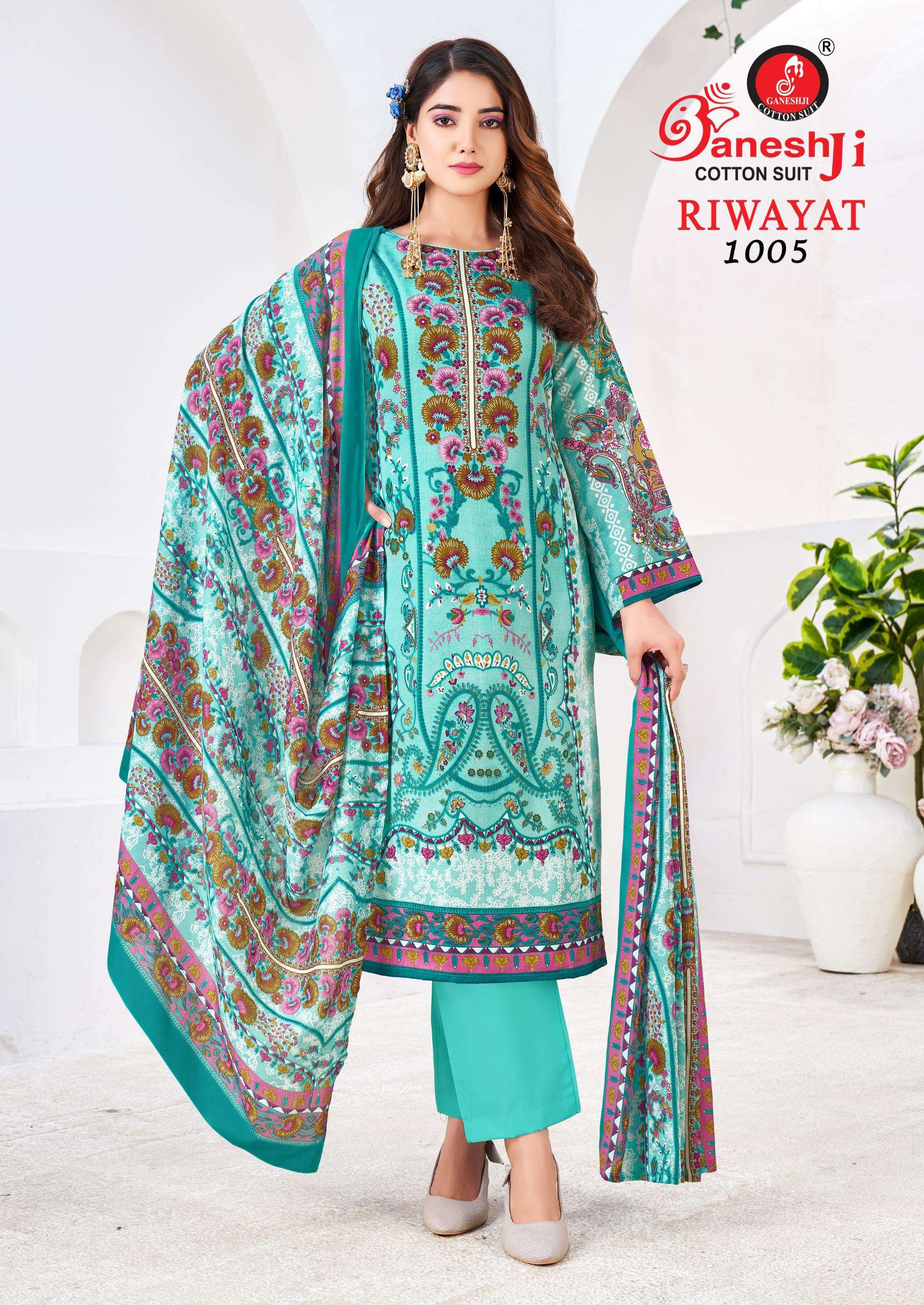 GANESHJI COTTON SUIT RIWAYAT VOL 1 COTTON DIGITAL PAKISTANI STYLE PRINT SALWAR SUIT