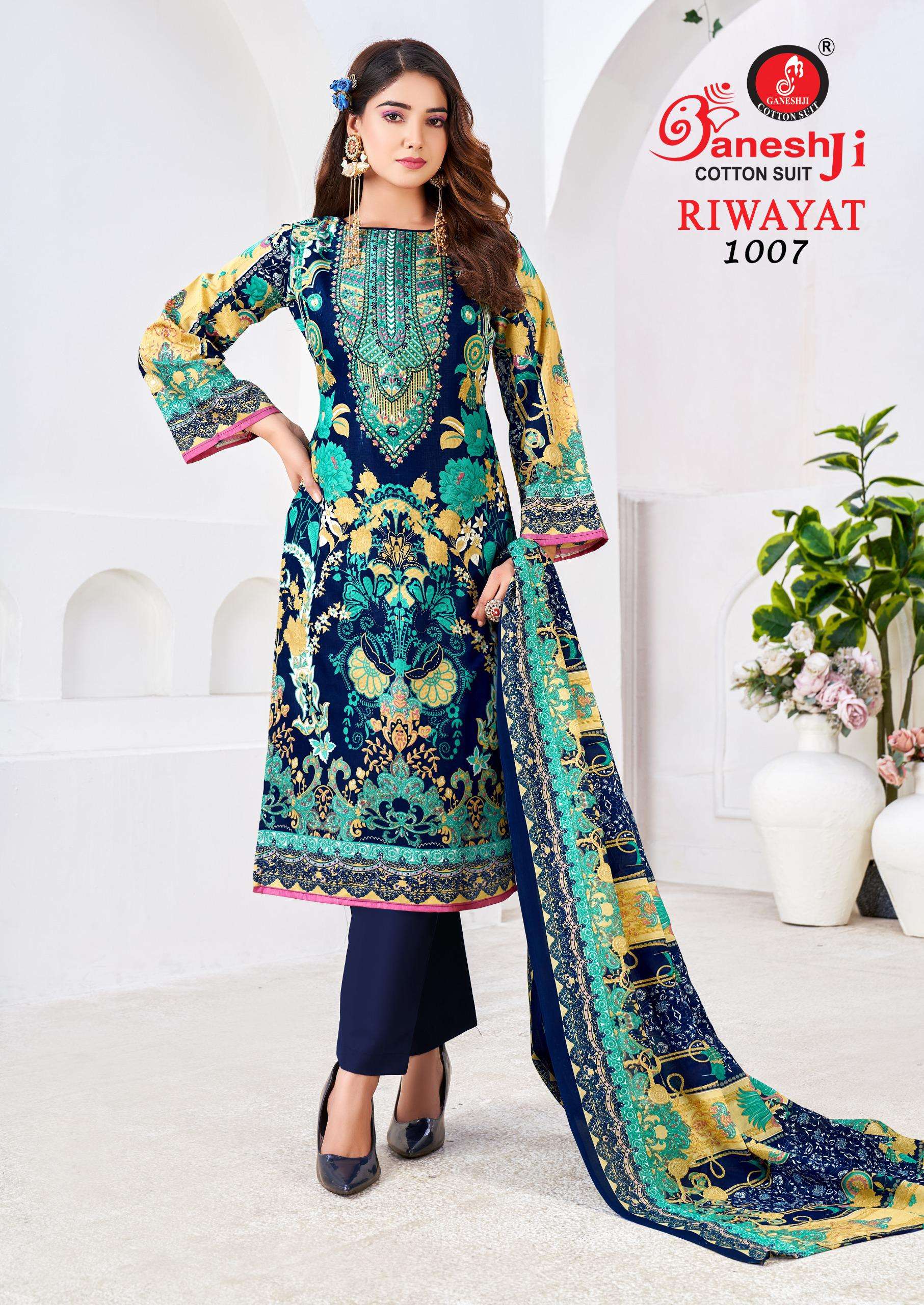 GANESHJI COTTON SUIT RIWAYAT VOL 1 COTTON DIGITAL PAKISTANI STYLE PRINT SALWAR SUIT