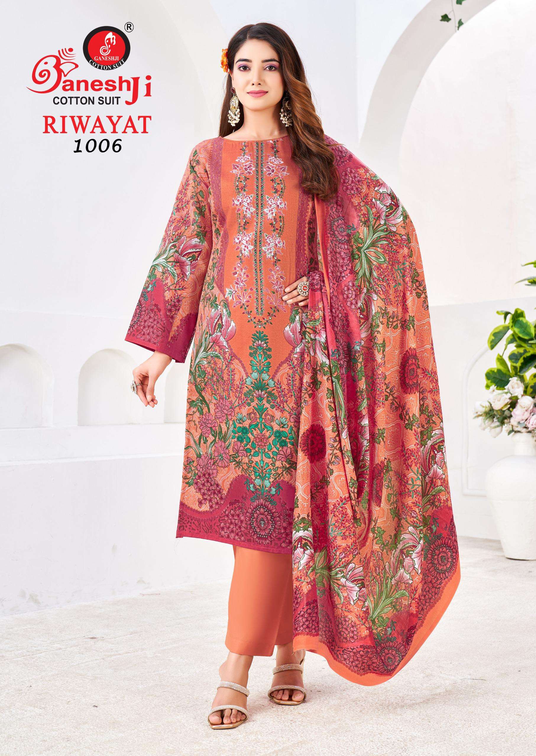 GANESHJI COTTON SUIT RIWAYAT VOL 1 COTTON DIGITAL PAKISTANI STYLE PRINT SALWAR SUIT