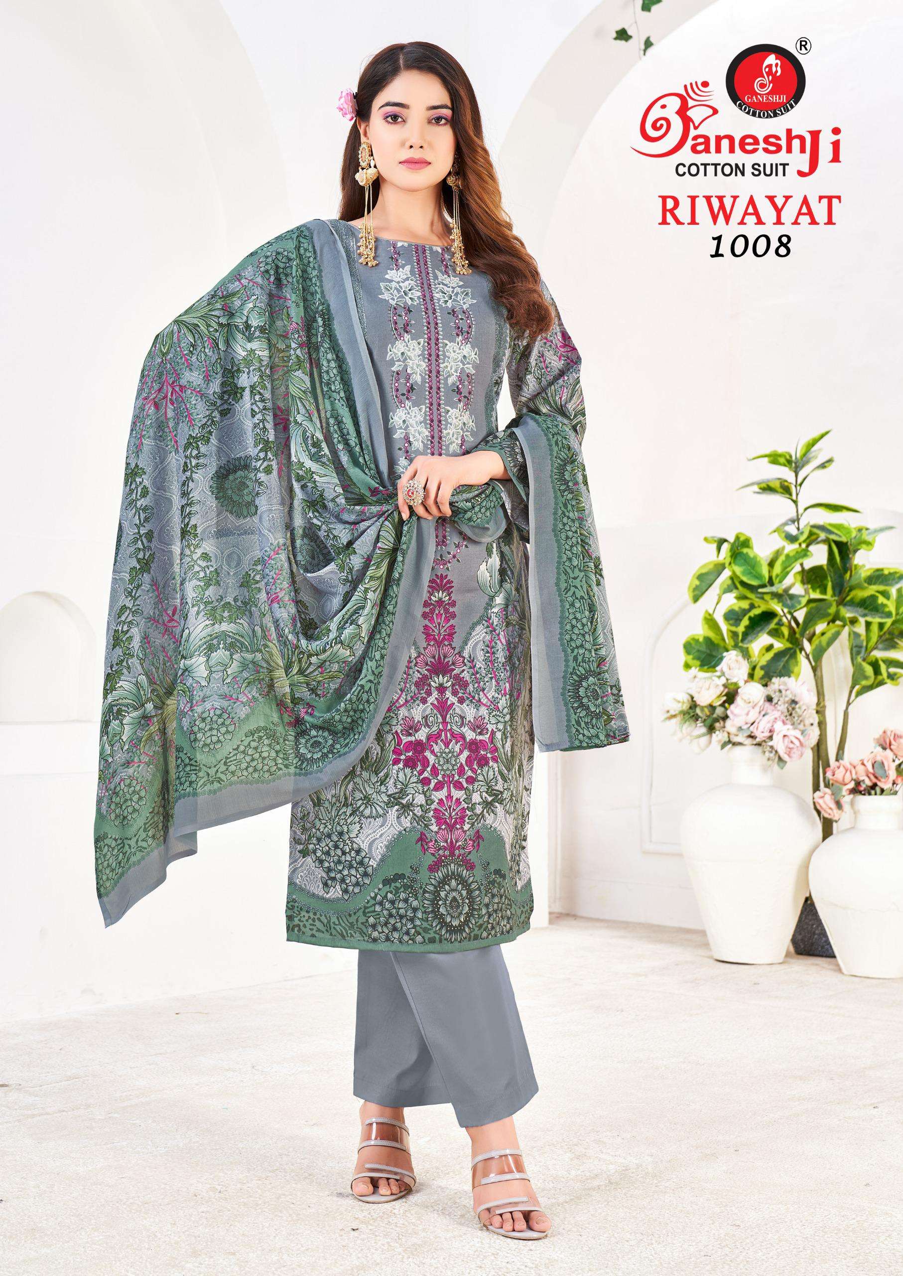 GANESHJI COTTON SUIT RIWAYAT VOL 1 COTTON DIGITAL PAKISTANI STYLE PRINT SALWAR SUIT