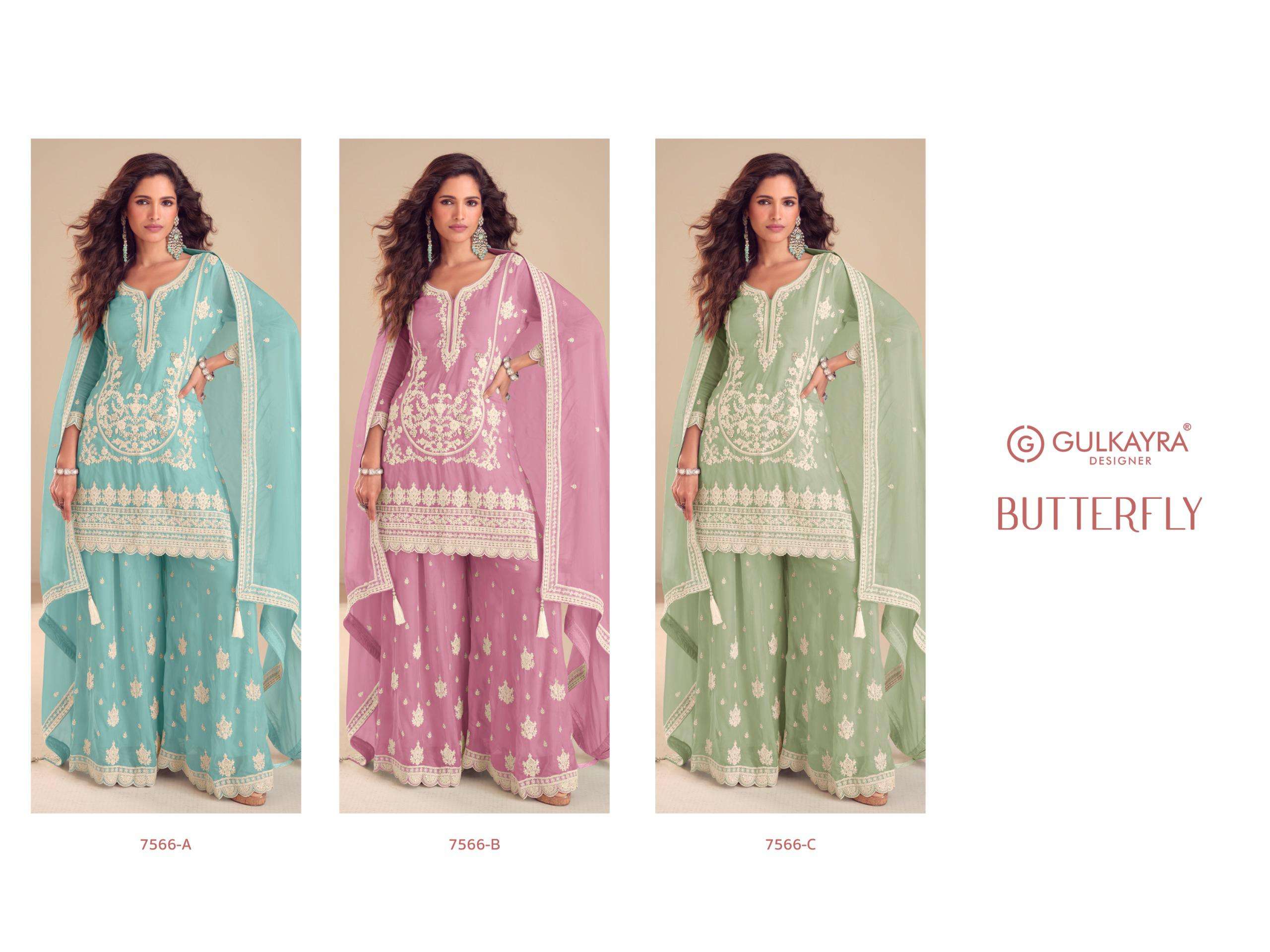 GULKAYRA DESIGNER BUTTERFLY HEAVY ELEGANT DESIGNER WEDDING WEAR READY MADE LADIES SUIT