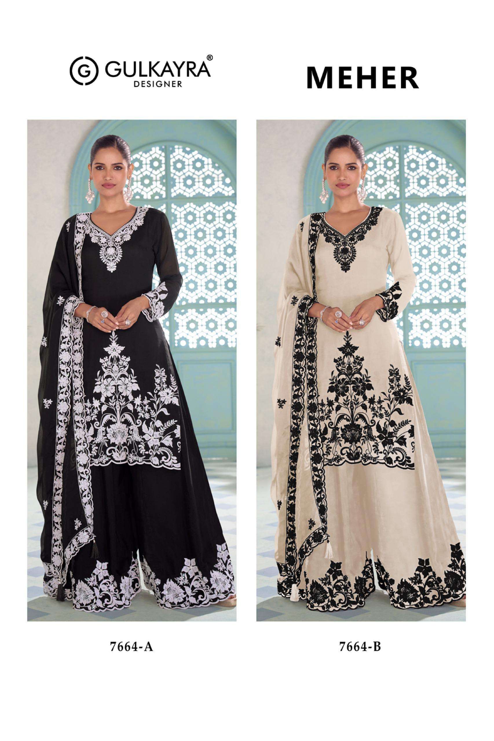 GULKAYRA DESIGNER MEHER HEAVY BEAUTIFUL DESIGNER LOOK PARTY WEAR LADIES SUIT